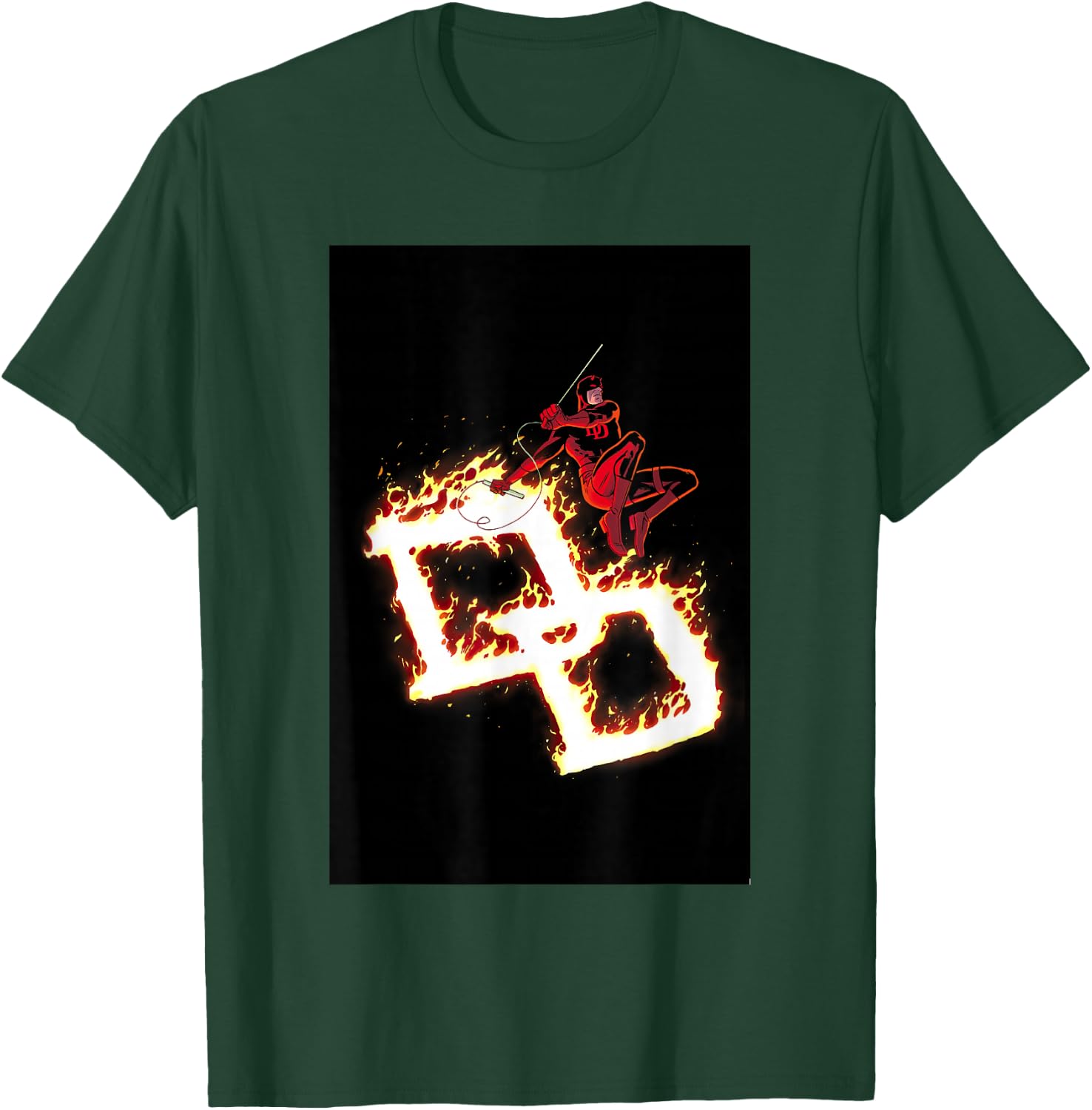 Marvel Comics Retro Classic Daredevil DD On Fire Logo T-Shirt - T-Shirt | Forest