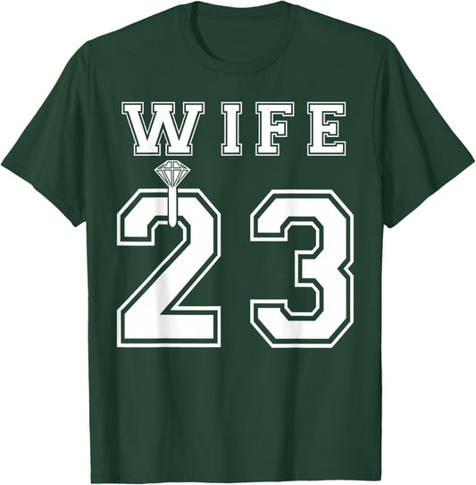 Wife Husband Matching 2023 Engagement Party Honeymoon T-Shirt - T-Shirt | Forest