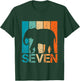 Kids Funny 7th Elephant Birthday 7 Year Old Birthday Elephant T-Shirt - T-Shirt | Forest