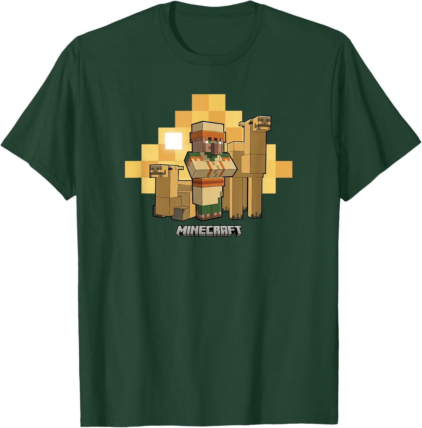 Minecraft Vanilla Villager & Camels Desert Portrait T-Shirt - T-Shirt | Forest