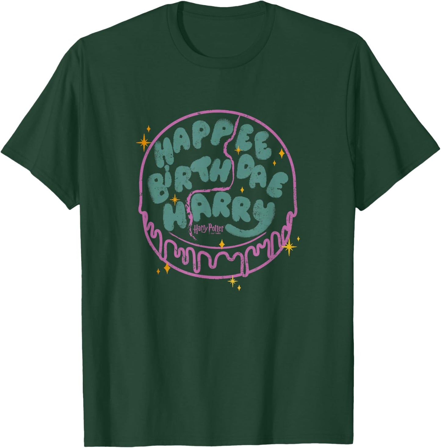 Harry Potter Birthday Happee Birthdae Harry Cake Retro T-Shirt - T-Shirt | Forest