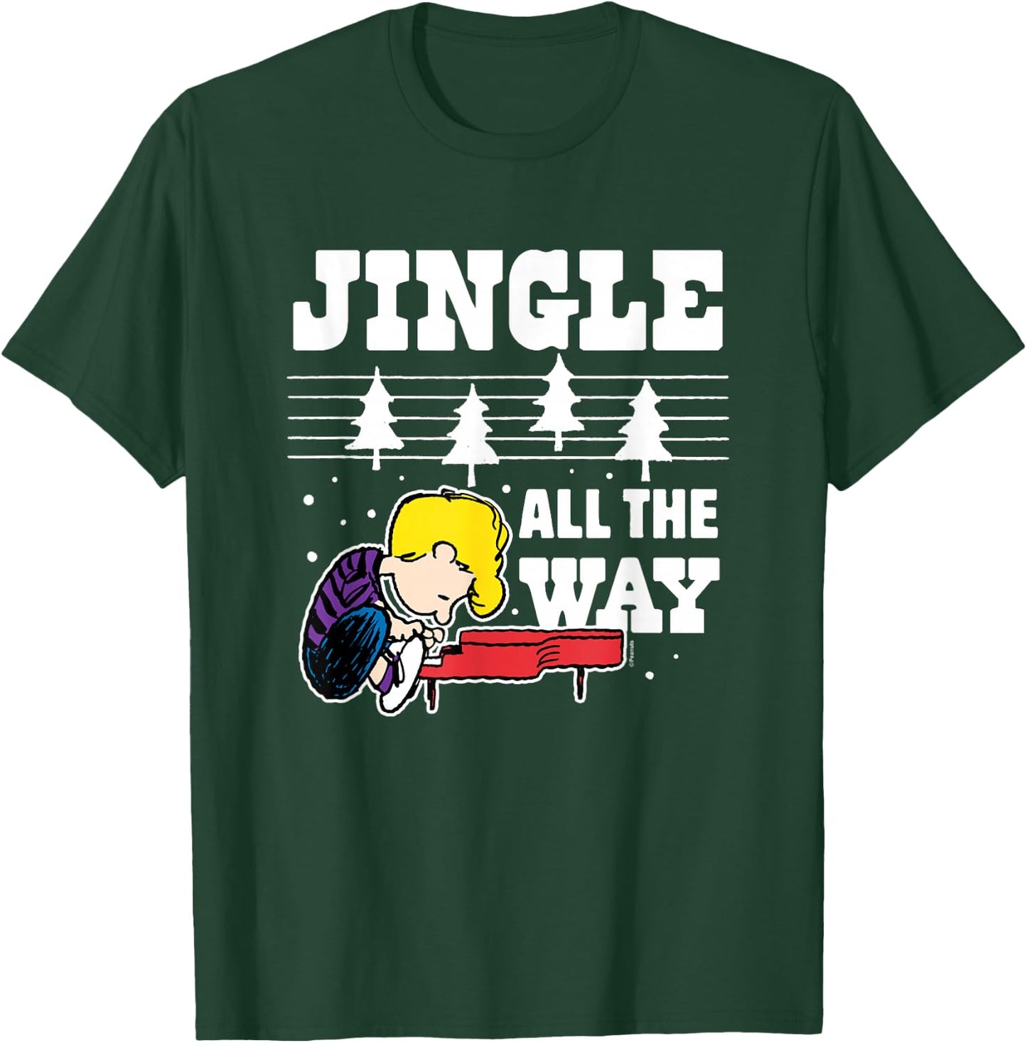 Peanuts - Schroeder Christmas Piano Jingle All The Way T-Shirt - T-Shirt | Forest