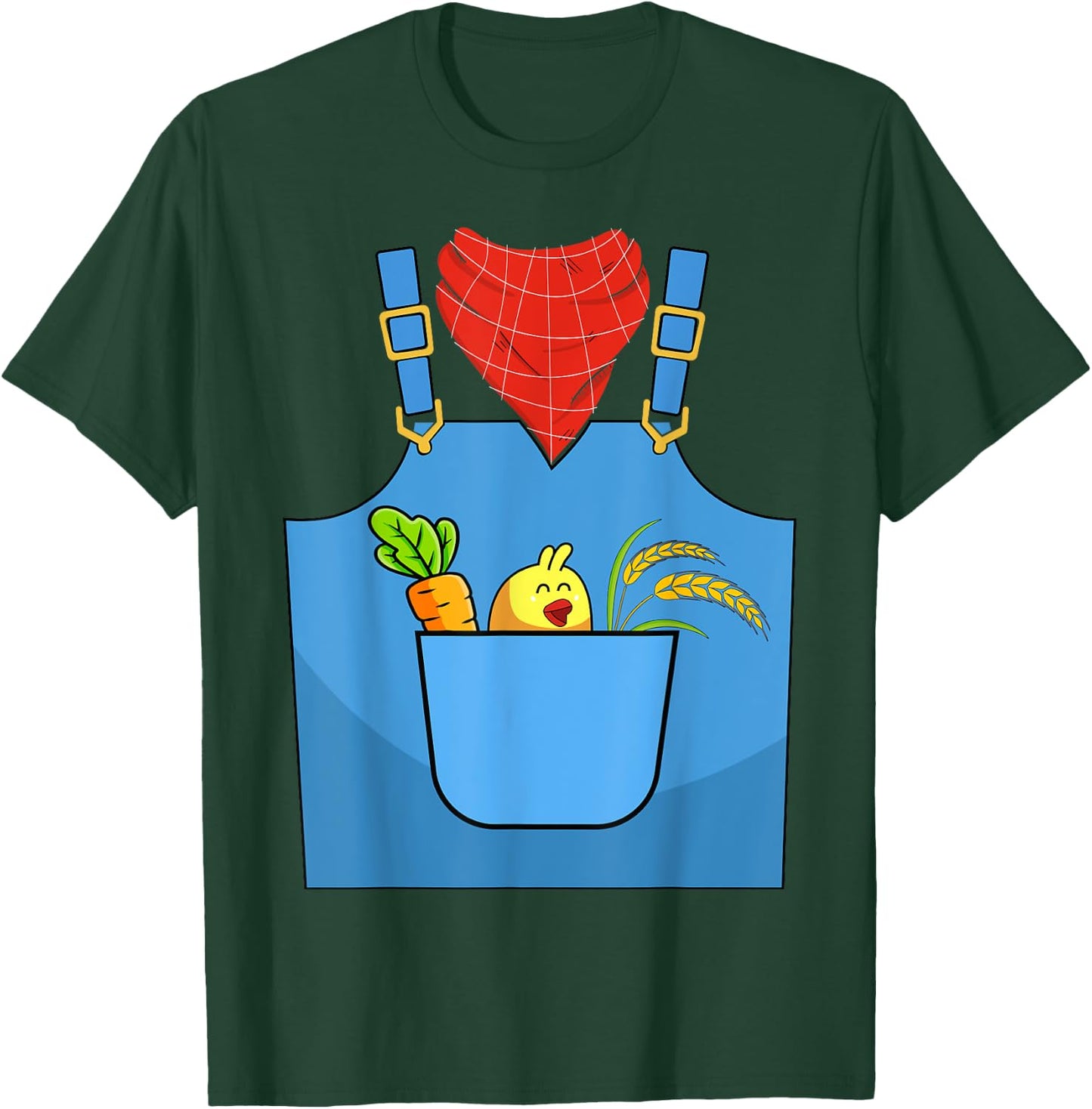 Farmer Costume Halloween Simple Cute Farm Women Men Kids T-Shirt - T-Shirt | Forest
