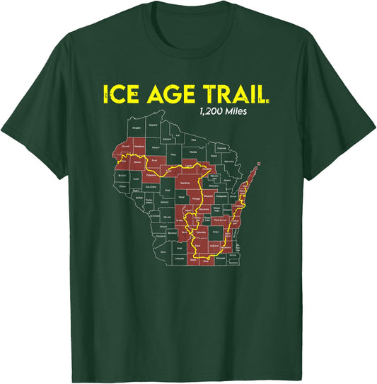 Ice Age Trail Wisconsin Long-Distance Hiking Scenic Trail T-Shirt - T-Shirt | Forest