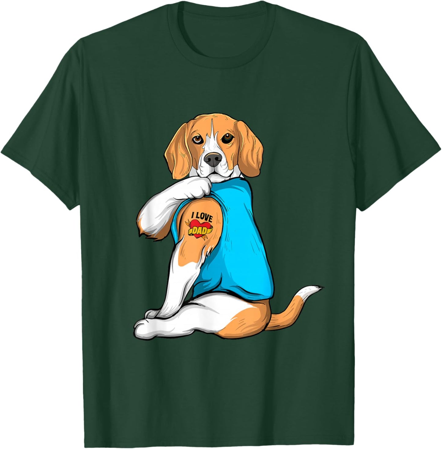 I Love Dad - Beagle Dog Owner Animal Breeder Puppy Lover Women Kids T-Shirt - T-Shirt | Forest