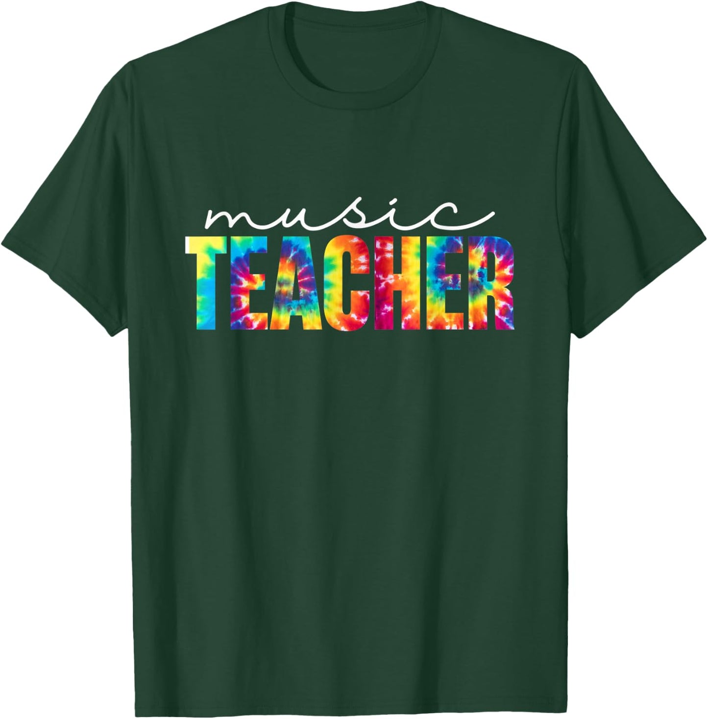 Music Teacher Tie Dye Appreciation Day Hello Back To School Men Women T-Shirt - T-Shirt | Forest