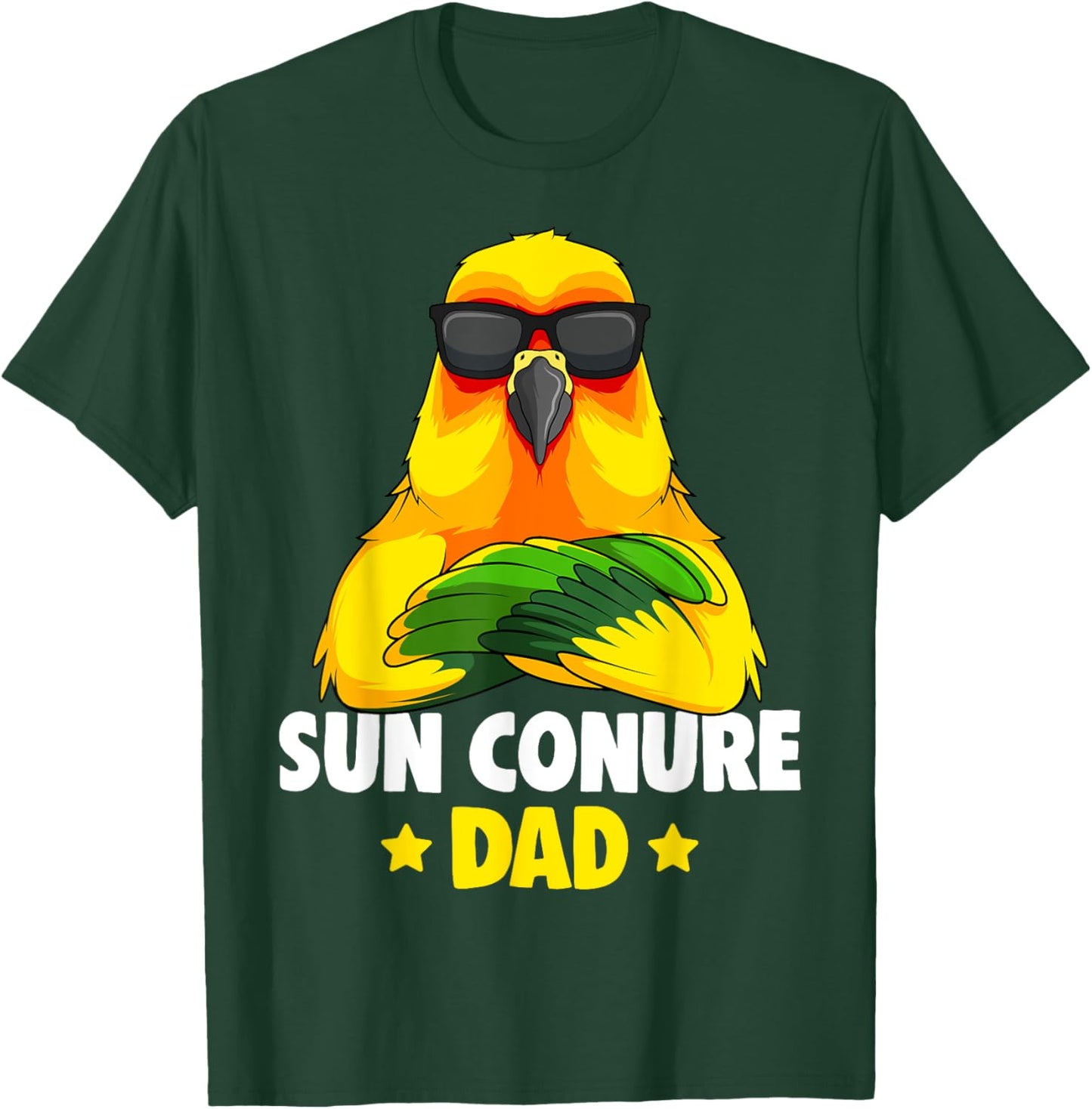 Sun Conure Dad Parrot Bird T-Shirt - T-Shirt | Forest
