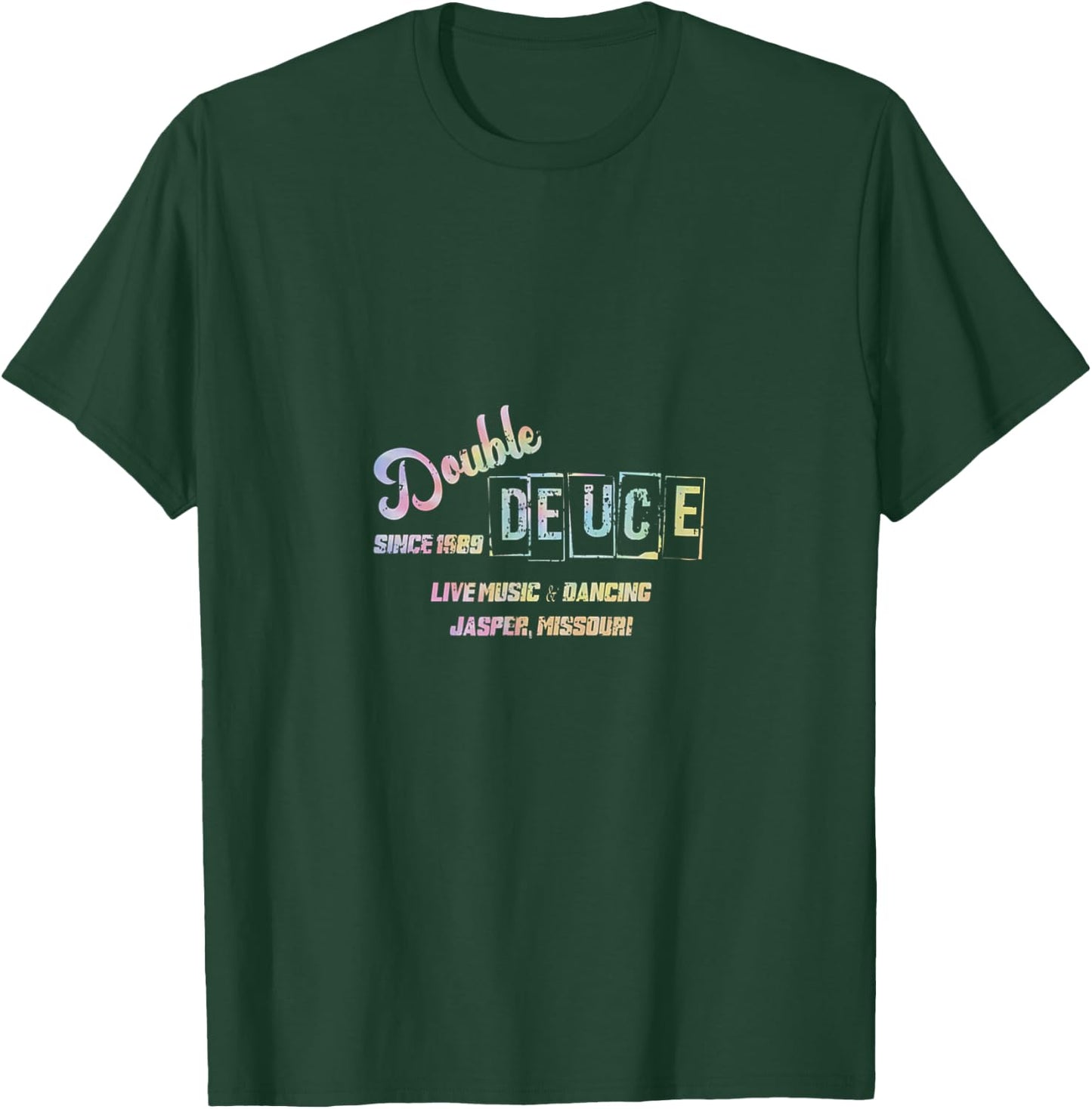 Retro 80s Double Deuce Roadhouse Tie Dye T-Shirt - T-Shirt | Forest