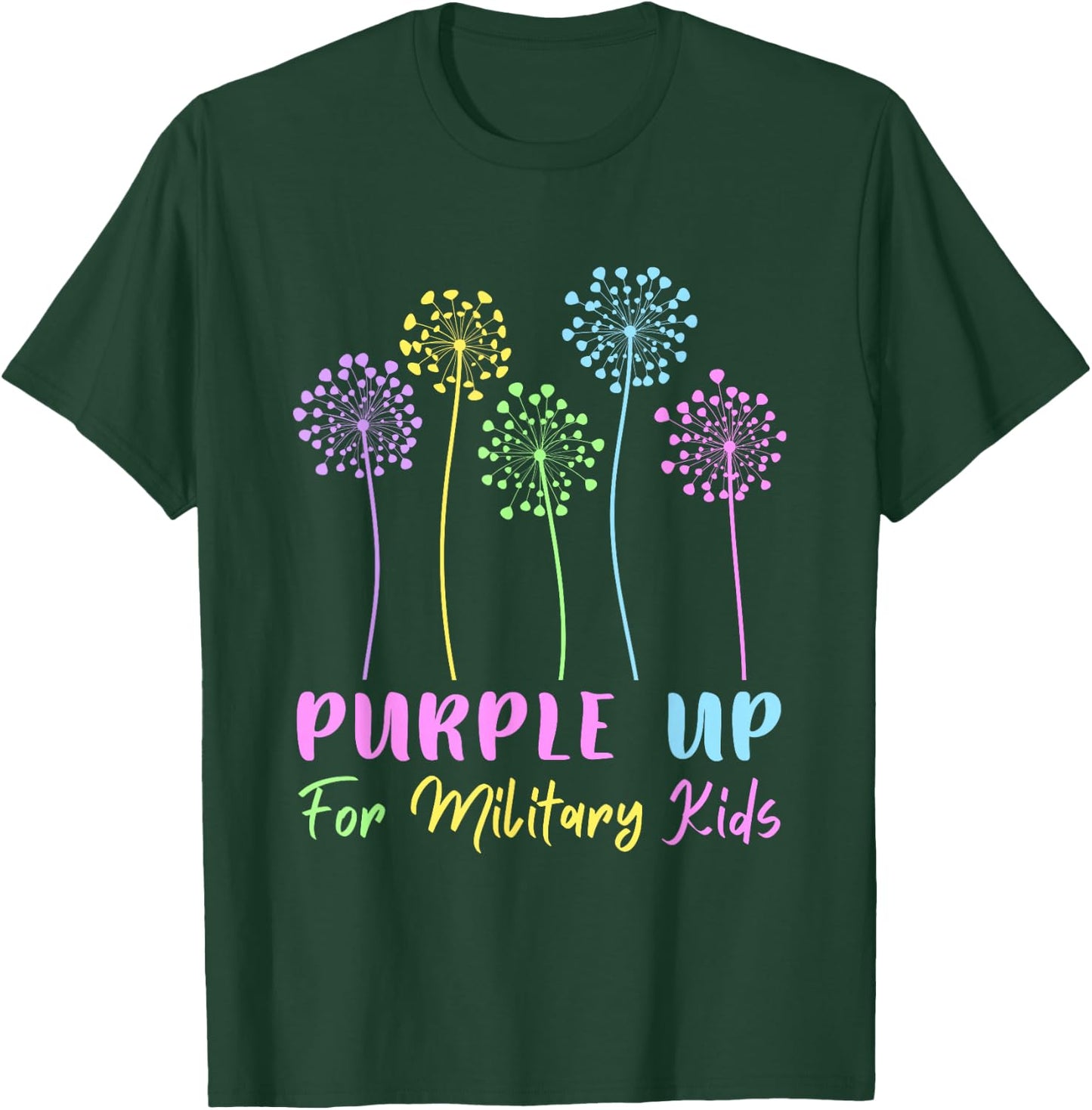 Purple up for Military Kids dandelion Month of the Military T-Shirt - T-Shirt | Forest