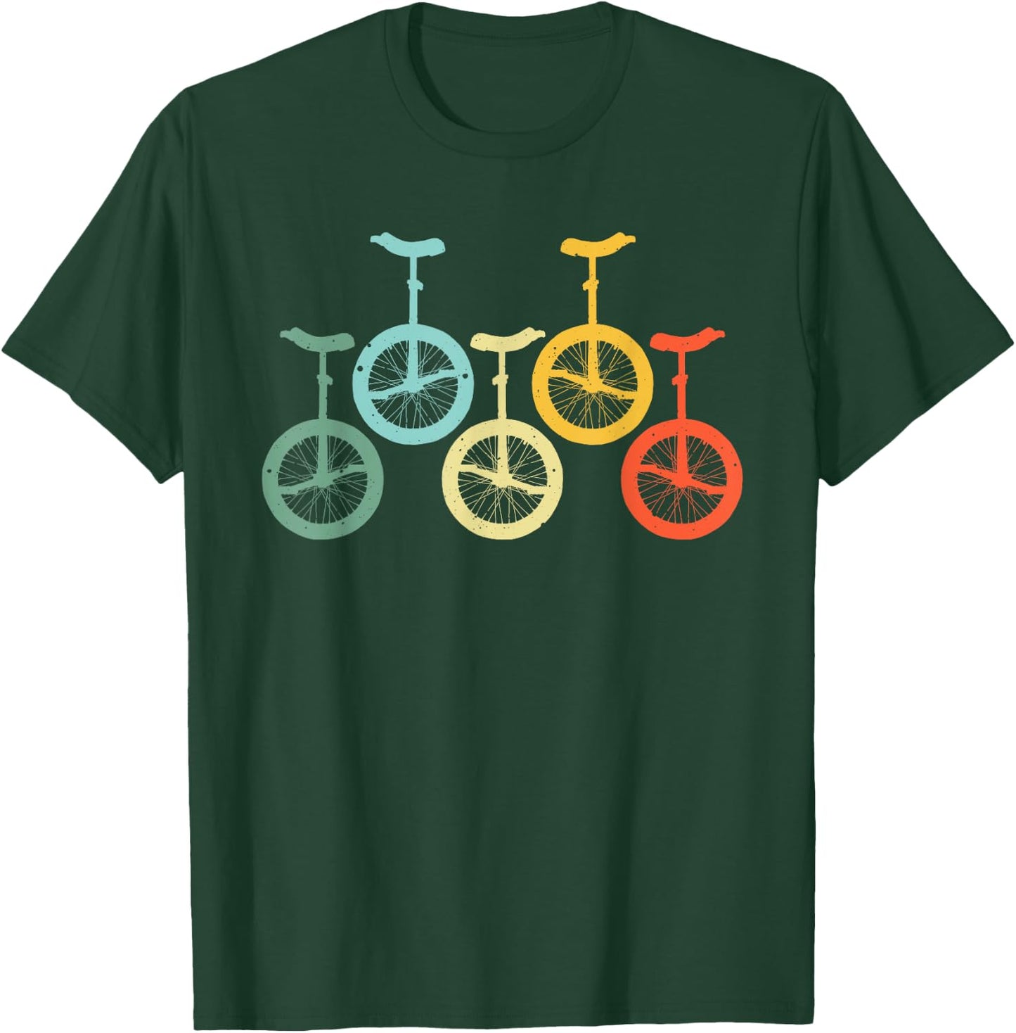 Funny Vintage Unicycle Design Women Unicycling Lover T-Shirt - T-Shirt | Forest