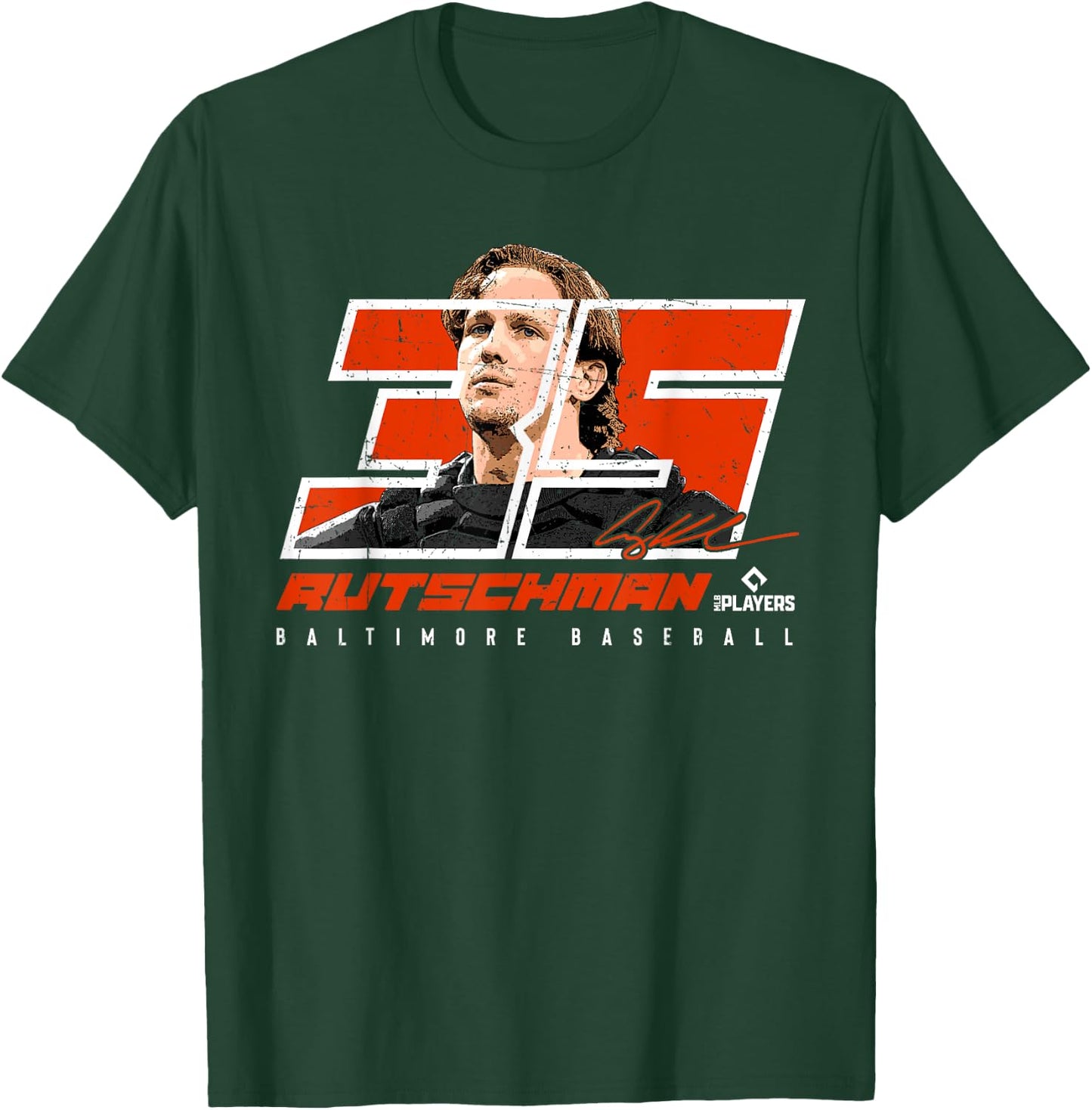 Silhouette Adley Rutschman Baltimore MLBPA T-Shirt - T-Shirt | Forest