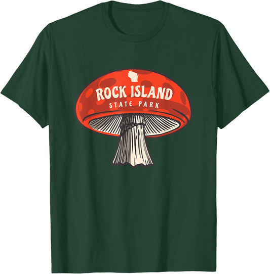 Cute Mushroom Rock Island State Park Wisconsin Mycology T-Shirt - T-Shirt | Forest