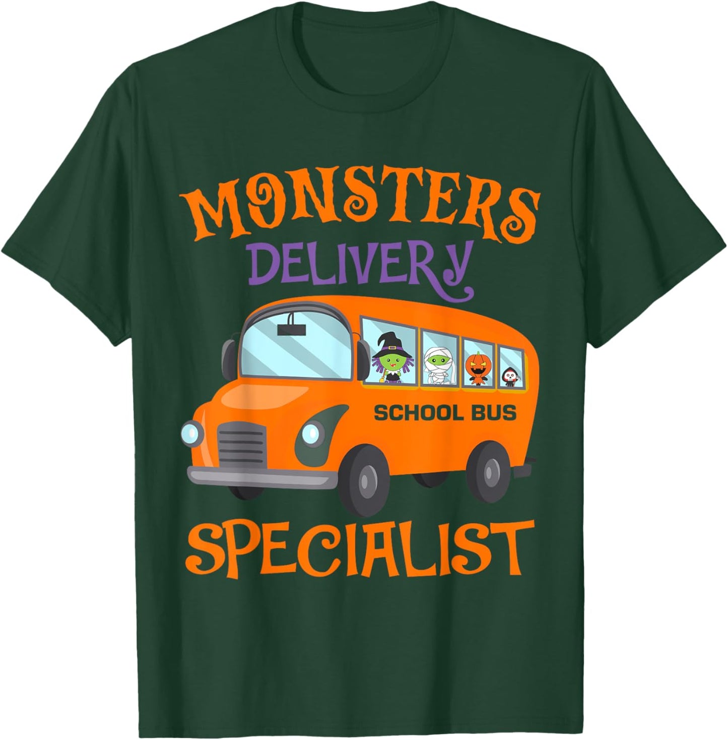 School Bus Driver Halloween T-Shirt - T-Shirt | Forest