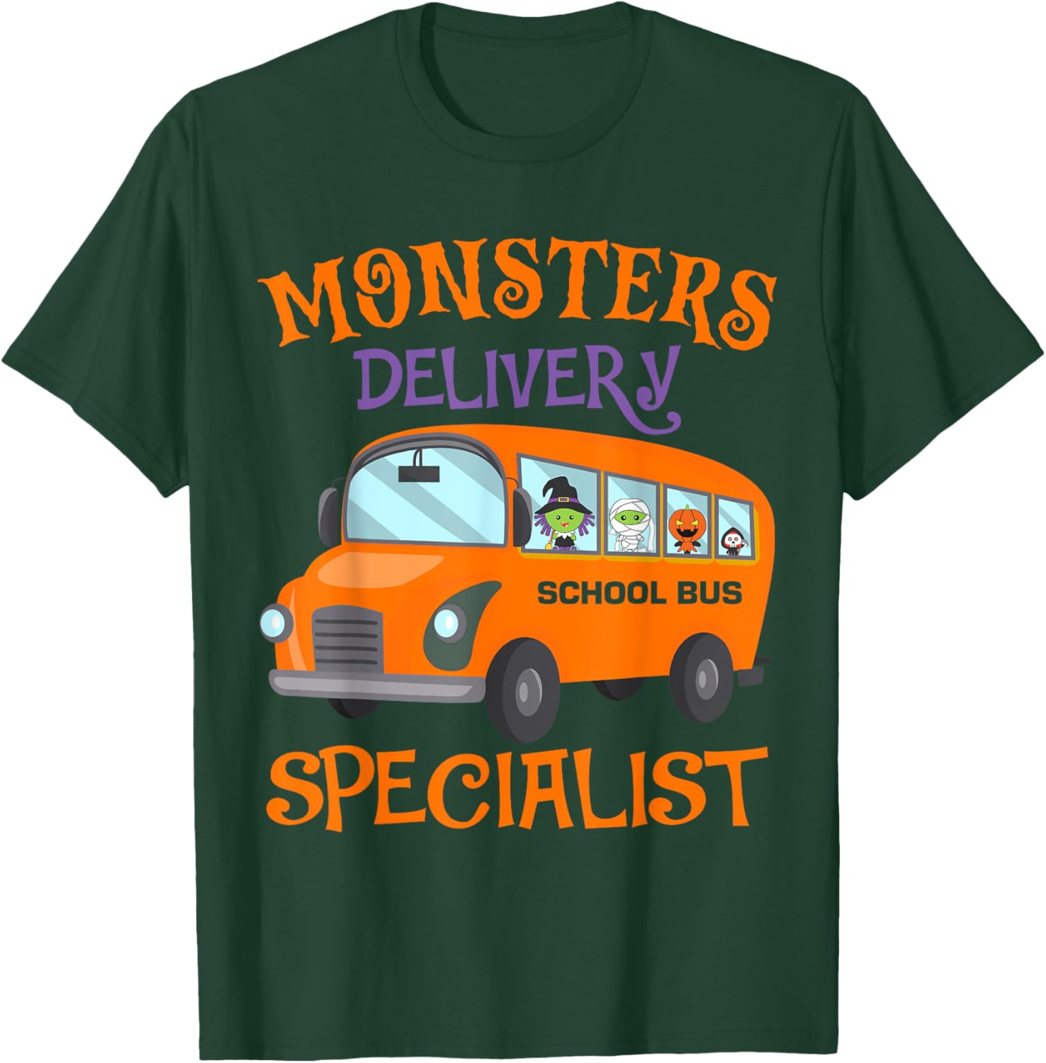 School Bus Driver Halloween T-Shirt - T-Shirt | Forest