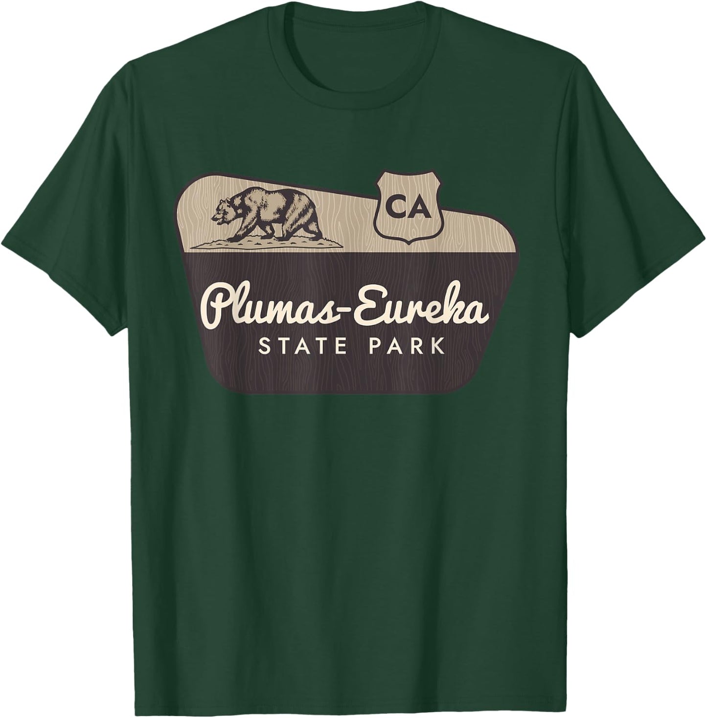 Plumas-Eureka State Park California Welcome Sign Vacation T-Shirt - T-Shirt | Forest