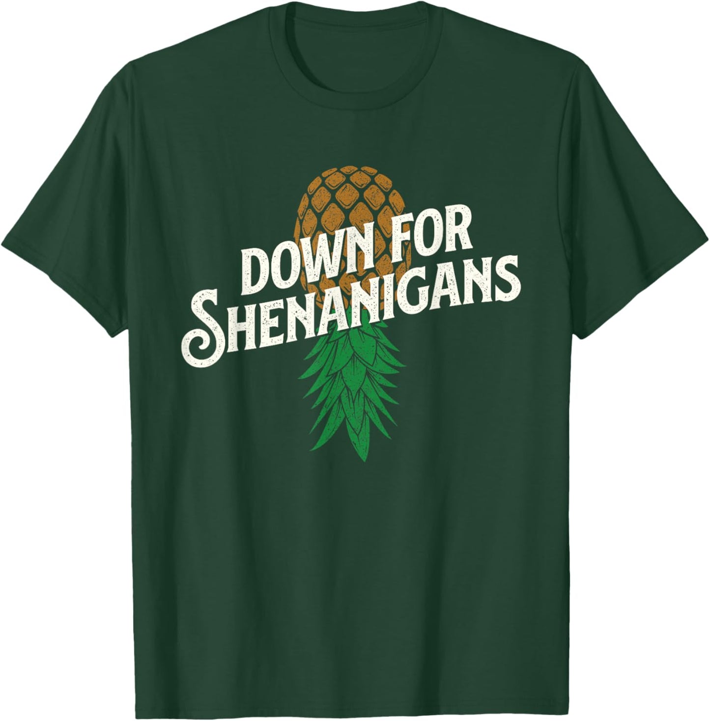 Down for Shenanigans - Swinger Couple Upside Down Pineapple T-Shirt - T-Shirt | Forest