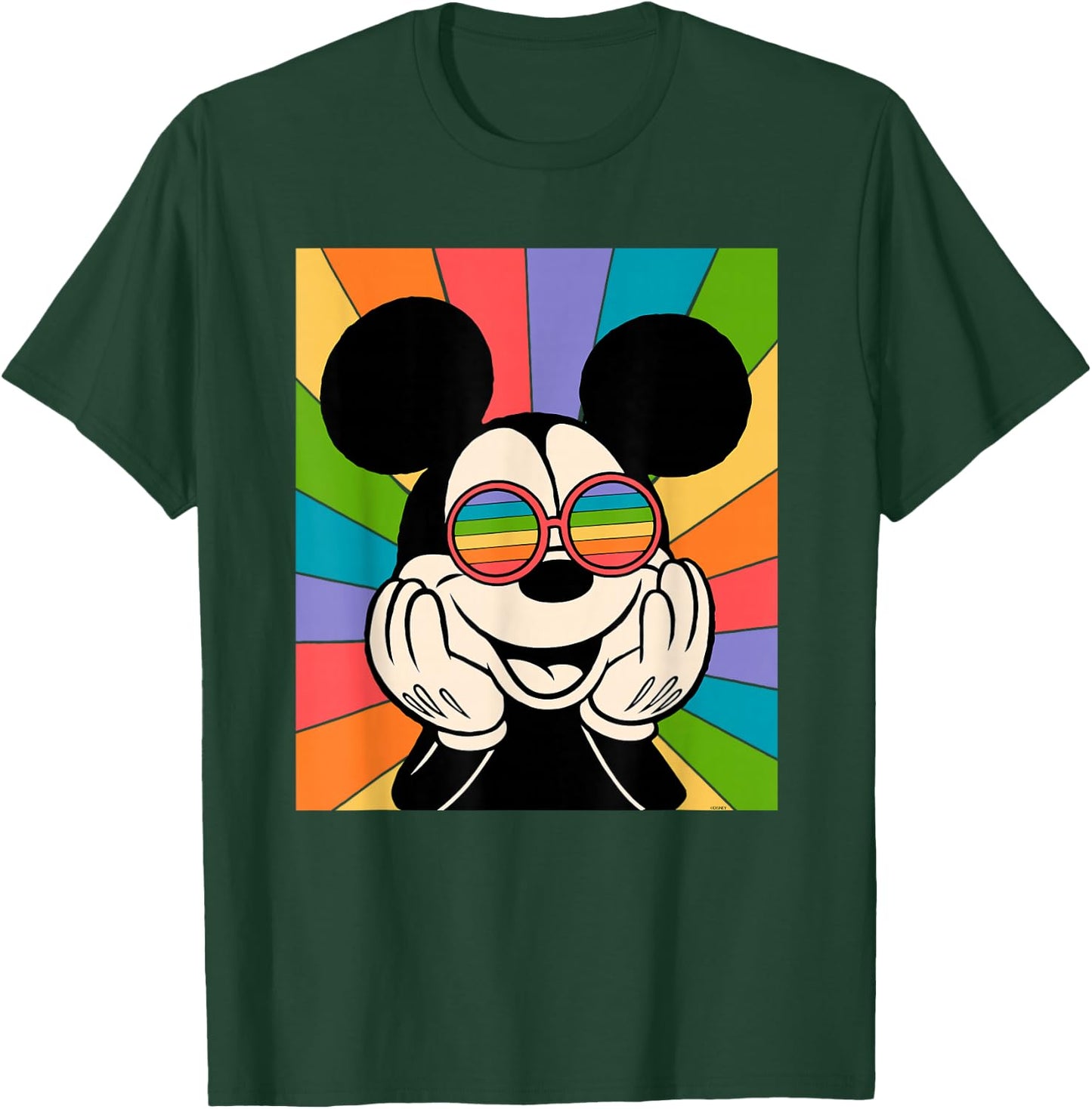 Disney Mickey Mouse Sun Burst Retro Small T-Shirt - T-Shirt | Forest
