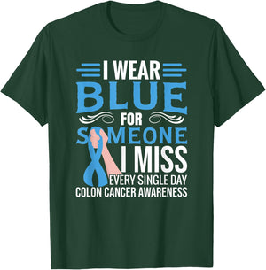 Blue Ribbon | Colorectal Cancer | Colon Cancer Awareness T-Shirt - T-Shirt | Forest