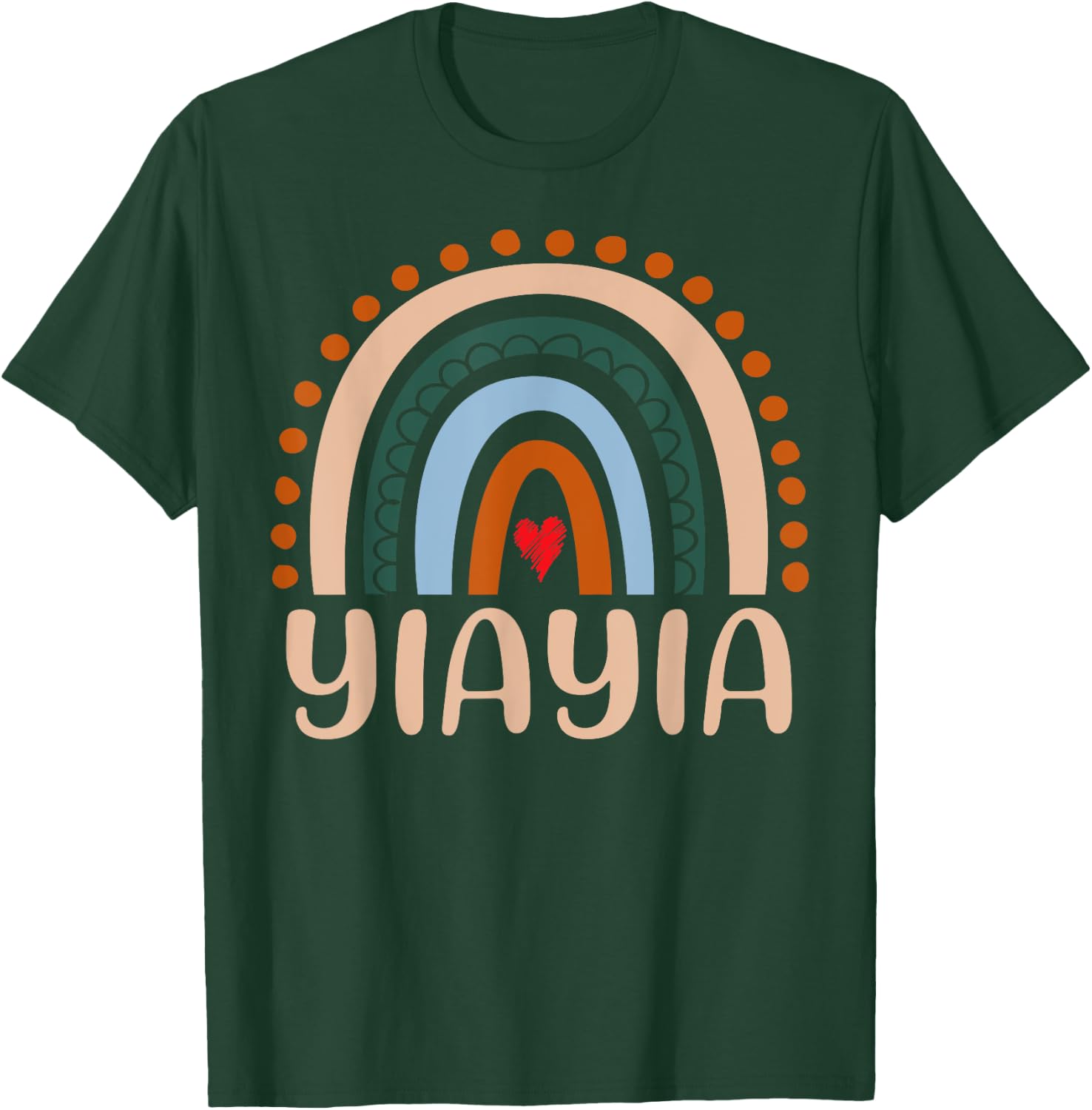 Yiayia Rainbow Grandma Cute Mothers Day Funny Yiayia T-Shirt - T-Shirt | Forest
