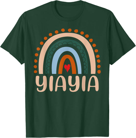 Yiayia Rainbow Grandma Cute Mothers Day Funny Yiayia T-Shirt - T-Shirt | Forest