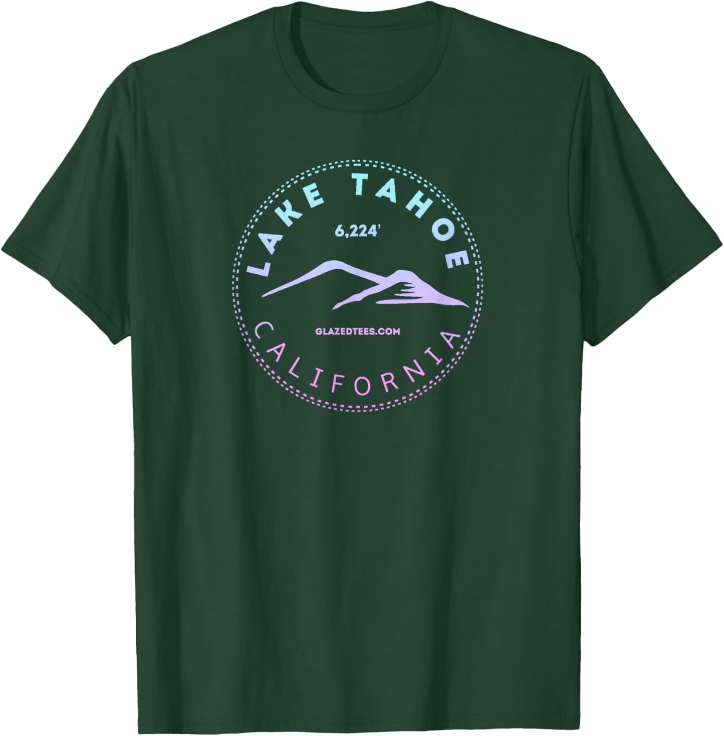 Lake Tahoe California Retro Mountain T-Shirt - T-Shirt | Forest