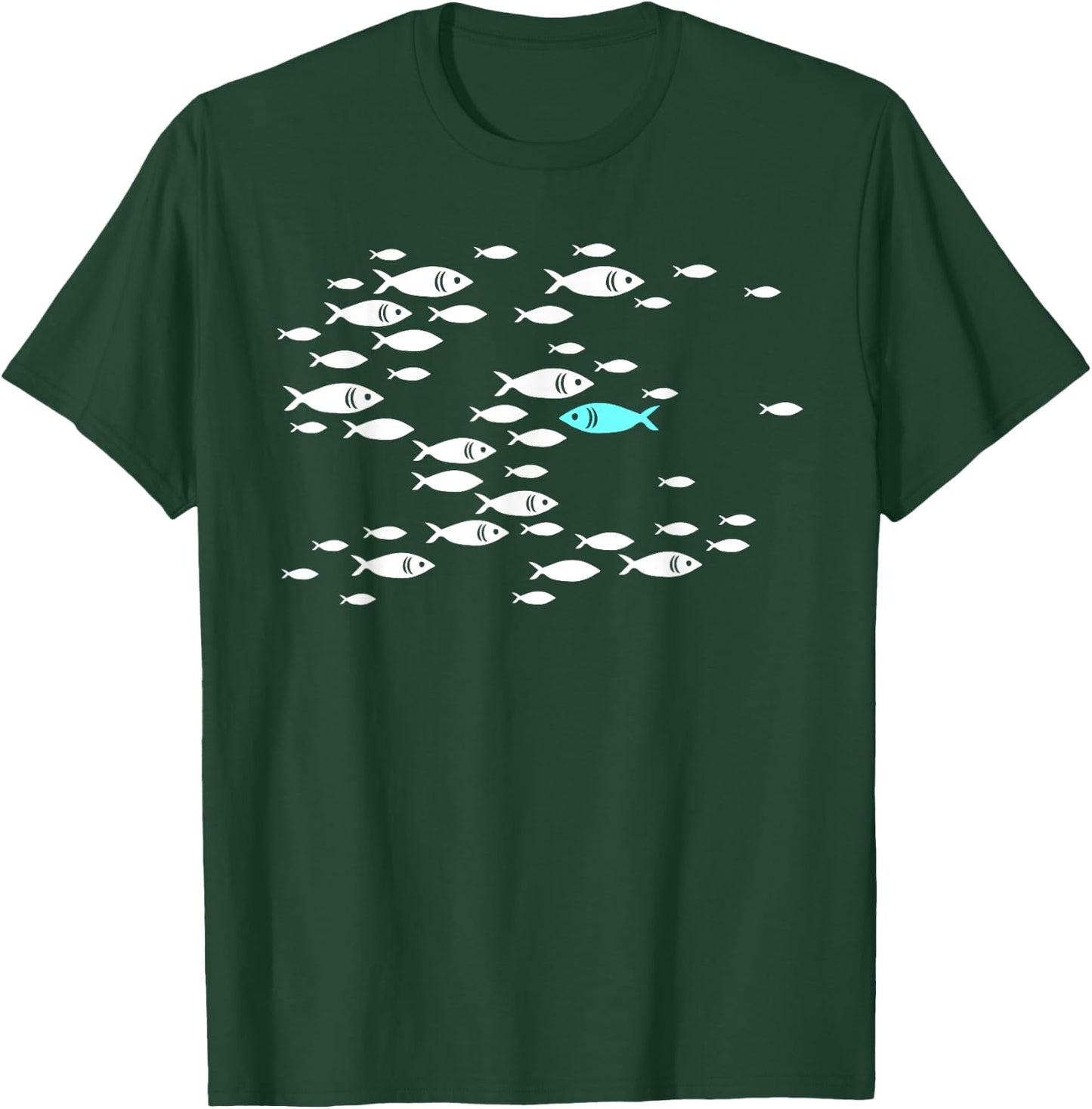 Fish Swim Against The Current in The sea T-Shirt - T-Shirt | Forest