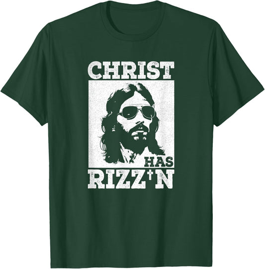 Christ has Rizz'n Risen Cool Jesus Charisma Game Holy Charm T-Shirt - T-Shirt | Forest