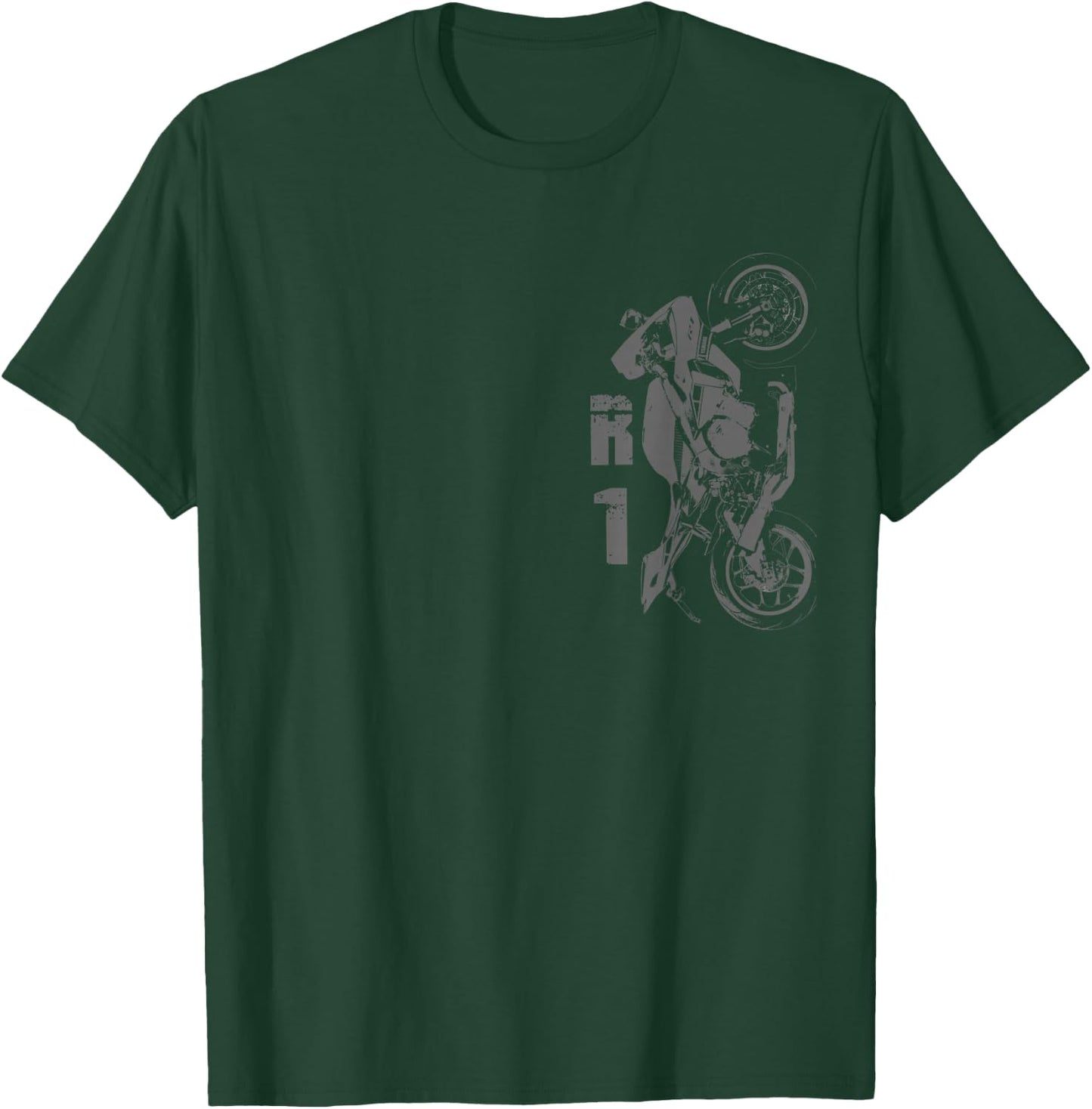 R1 Motorcycle Side Design T-Shirt - T-Shirt | Forest