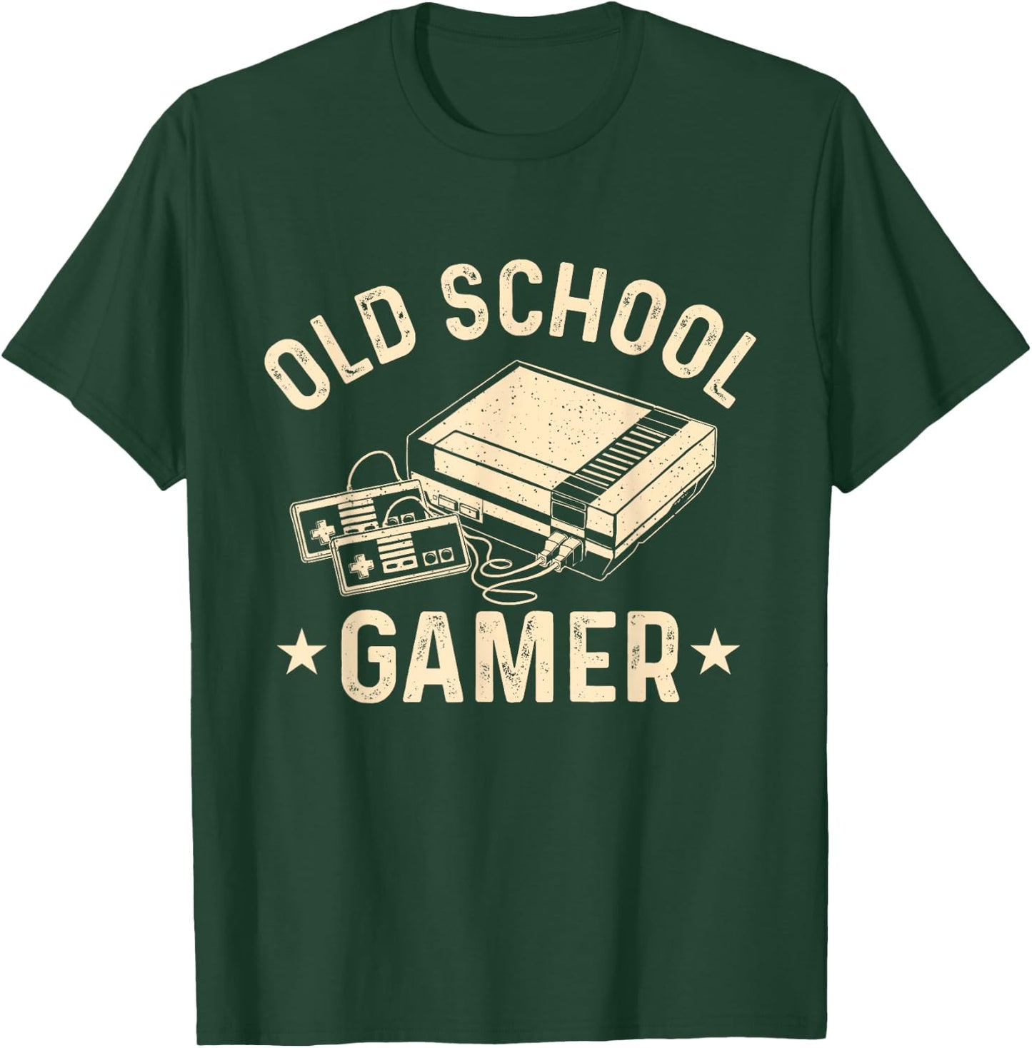 Old School Gamer - Vintage Gaming Video Games Controller T-Shirt - T-Shirt | Forest