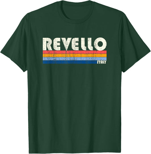 Revello, Italy Retro 70s 80s Style T-Shirt - T-Shirt | Forest