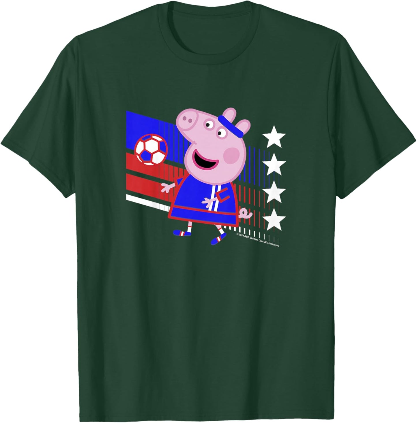 Kids Peppa Pig George Pig Football Soccer V3 T-Shirt - T-Shirt | Forest