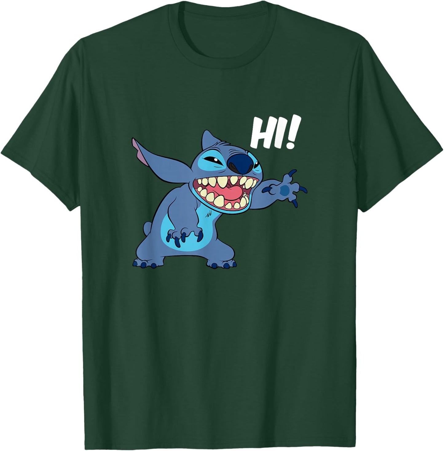 Disney Lilo & Stitch Hi! Funny Stitch Greeting T-Shirt - T-Shirt | Forest