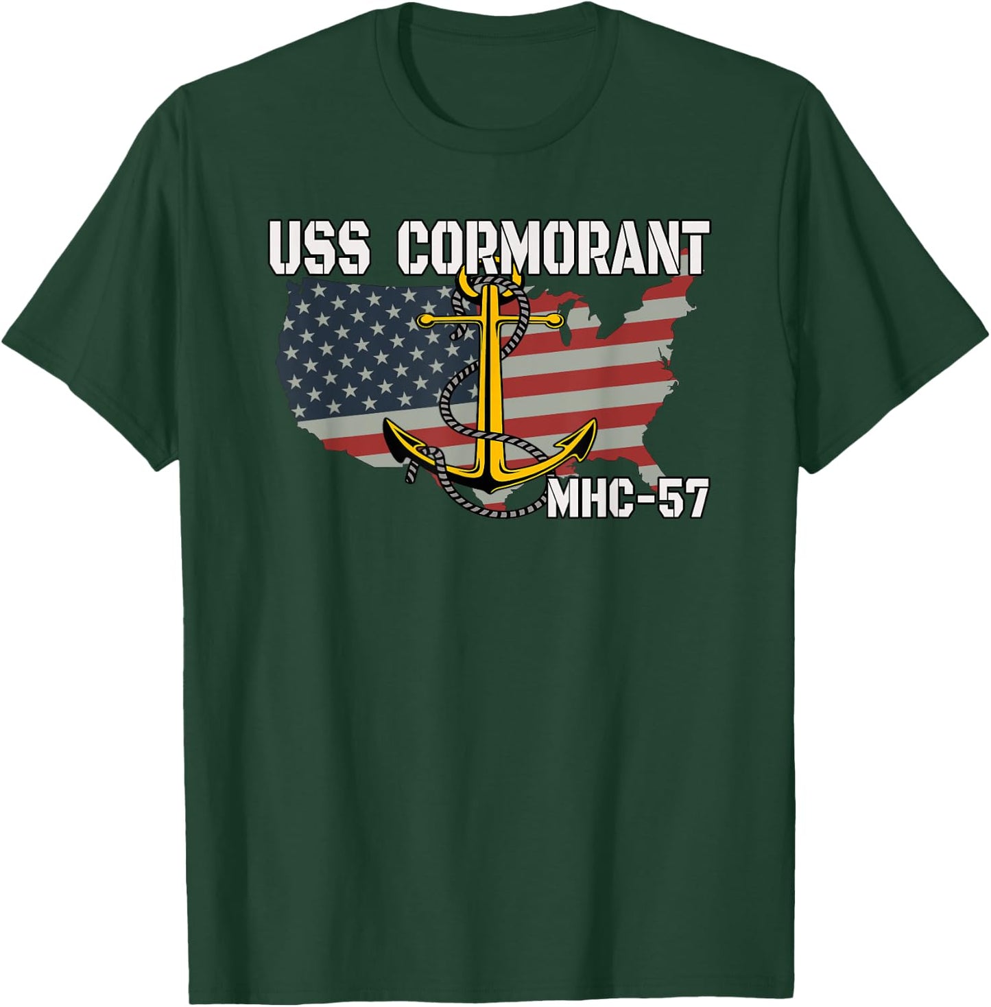 USS Cormorant MHC-57 Coastal Minehunters Veterans Day Father T-Shirt - T-Shirt | Forest