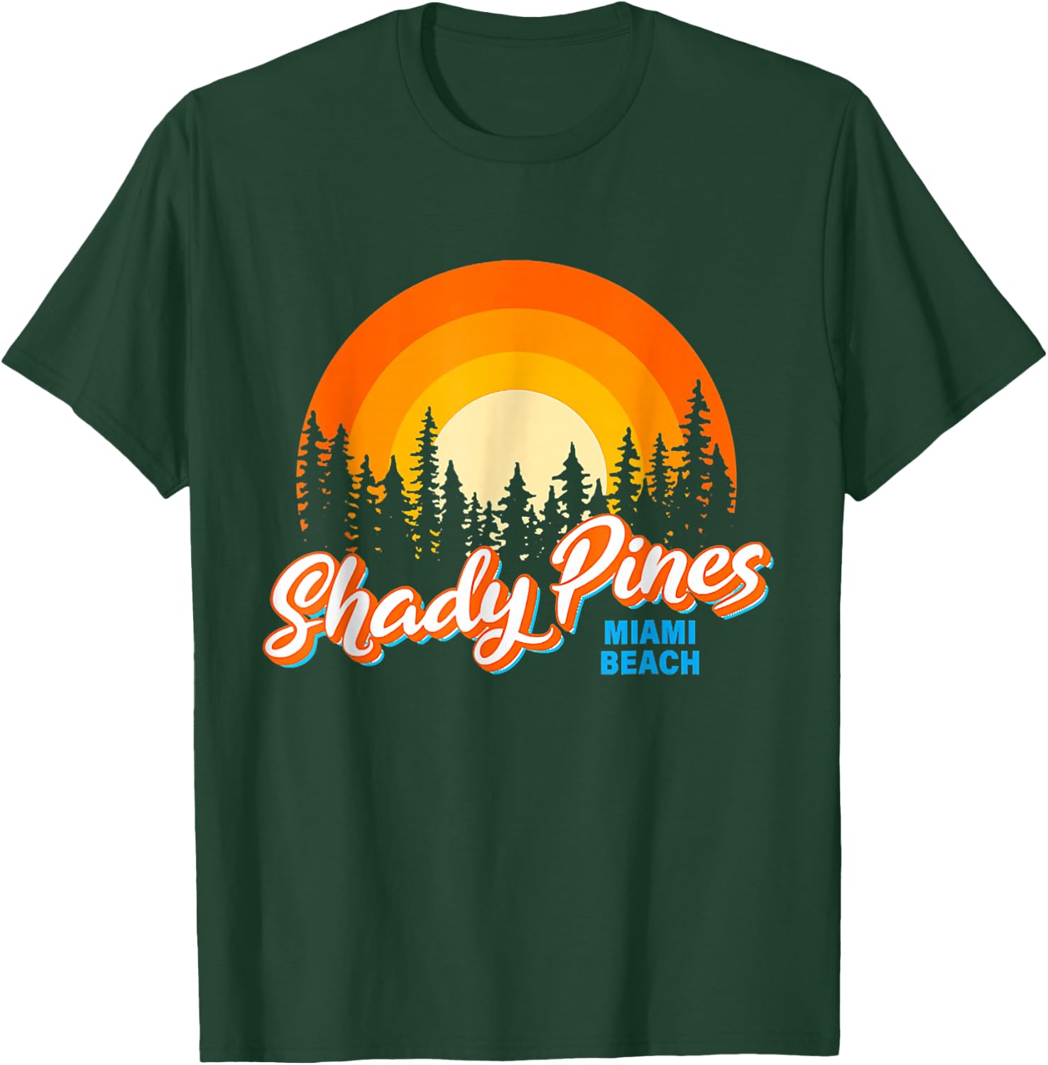 Shady Pines Miami Beach Florida Beach Summer Vacation T-Shirt - T-Shirt | Forest