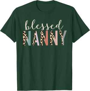 Blessed Nanny Cute Leopard Print T-Shirt - T-Shirt | Forest