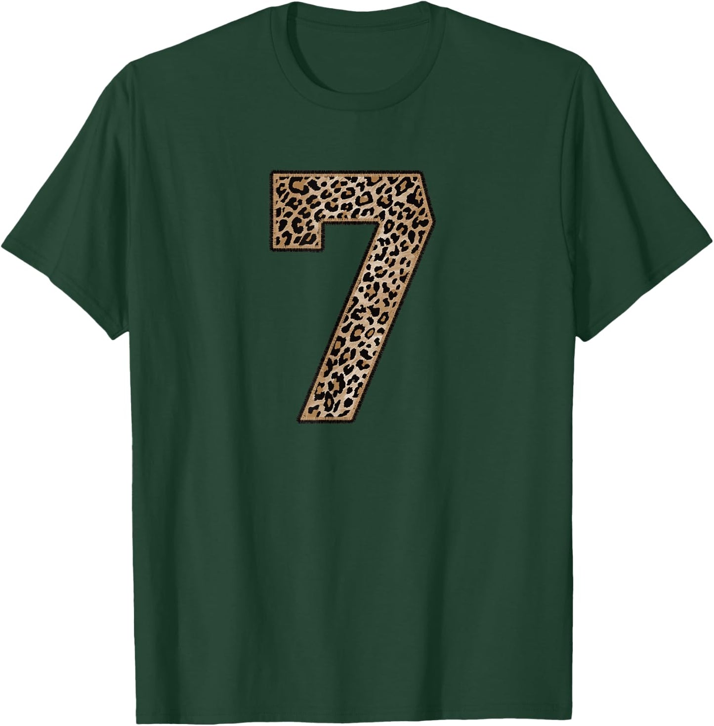 Leopard Number 7 Athlete Sports Jersey Supporter Fanwear T-Shirt - T-Shirt | Forest