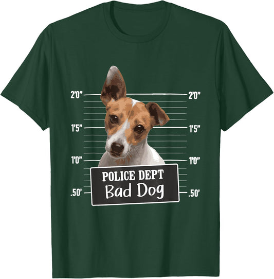 Police Dept Bad Dog - Jack Russell Terrier Puppy Dog Lover Women Kids T-Shirt - T-Shirt | Forest