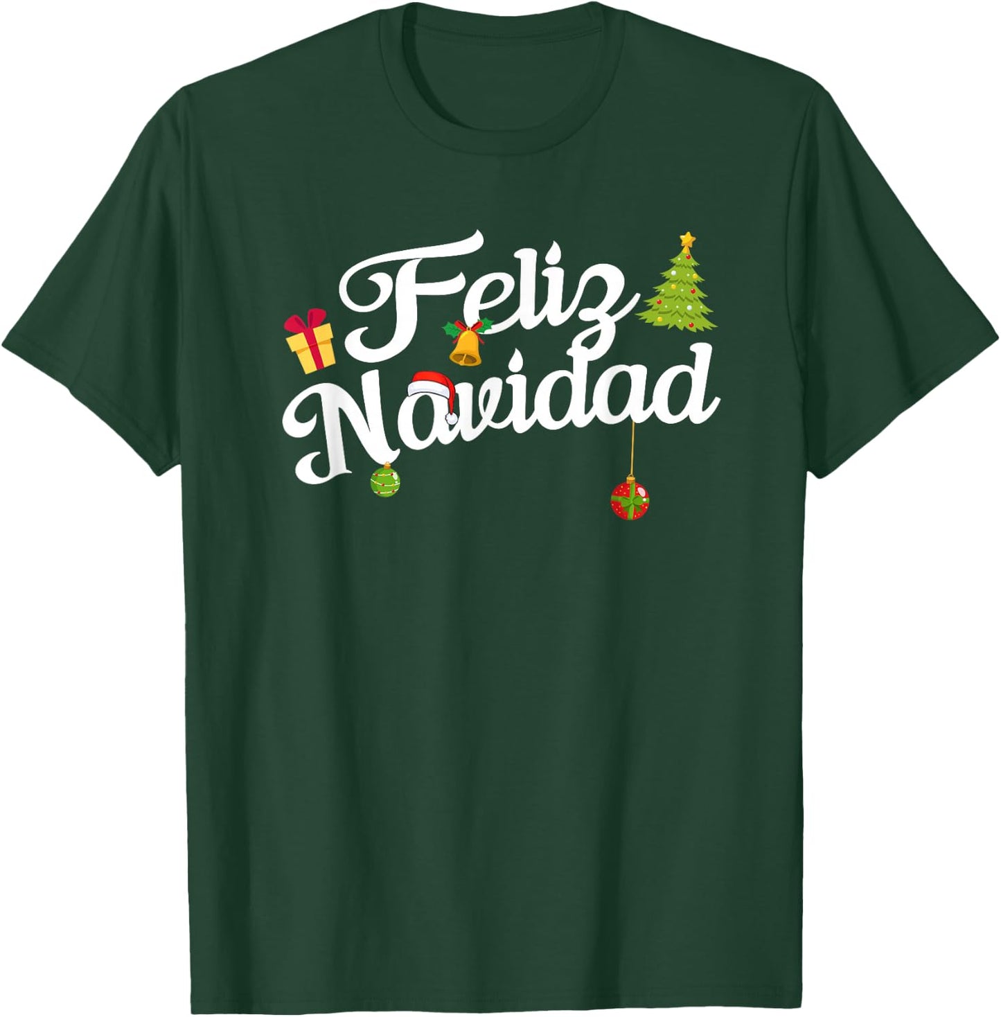 Spanish Mexican Christmas Feliz Navidad T-Shirt - T-Shirt | Forest