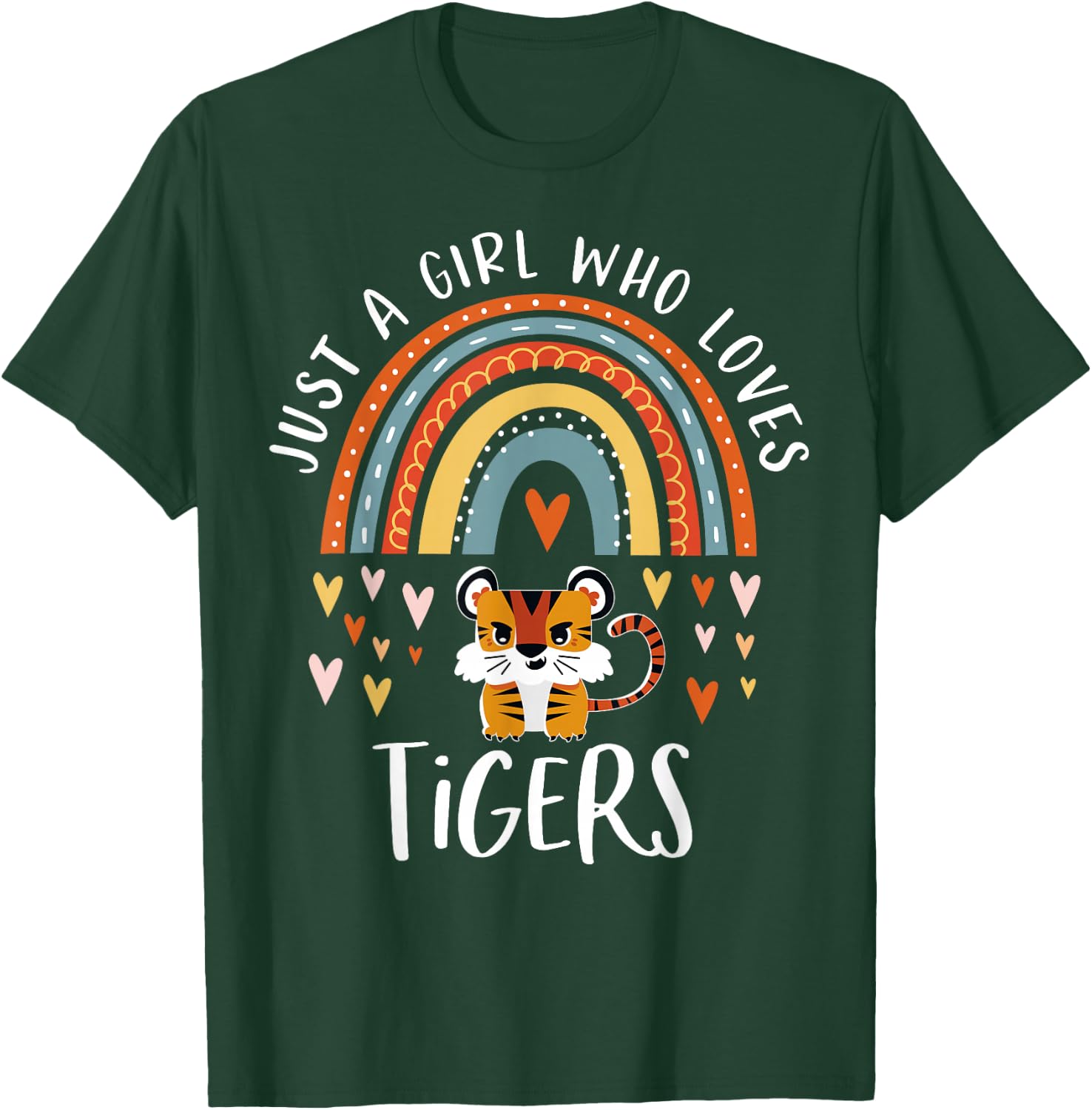Just A Girl Who Loves Tigers Rainbow Gifts for Tiger Lover Small T-Shirt - T-Shirt | Forest