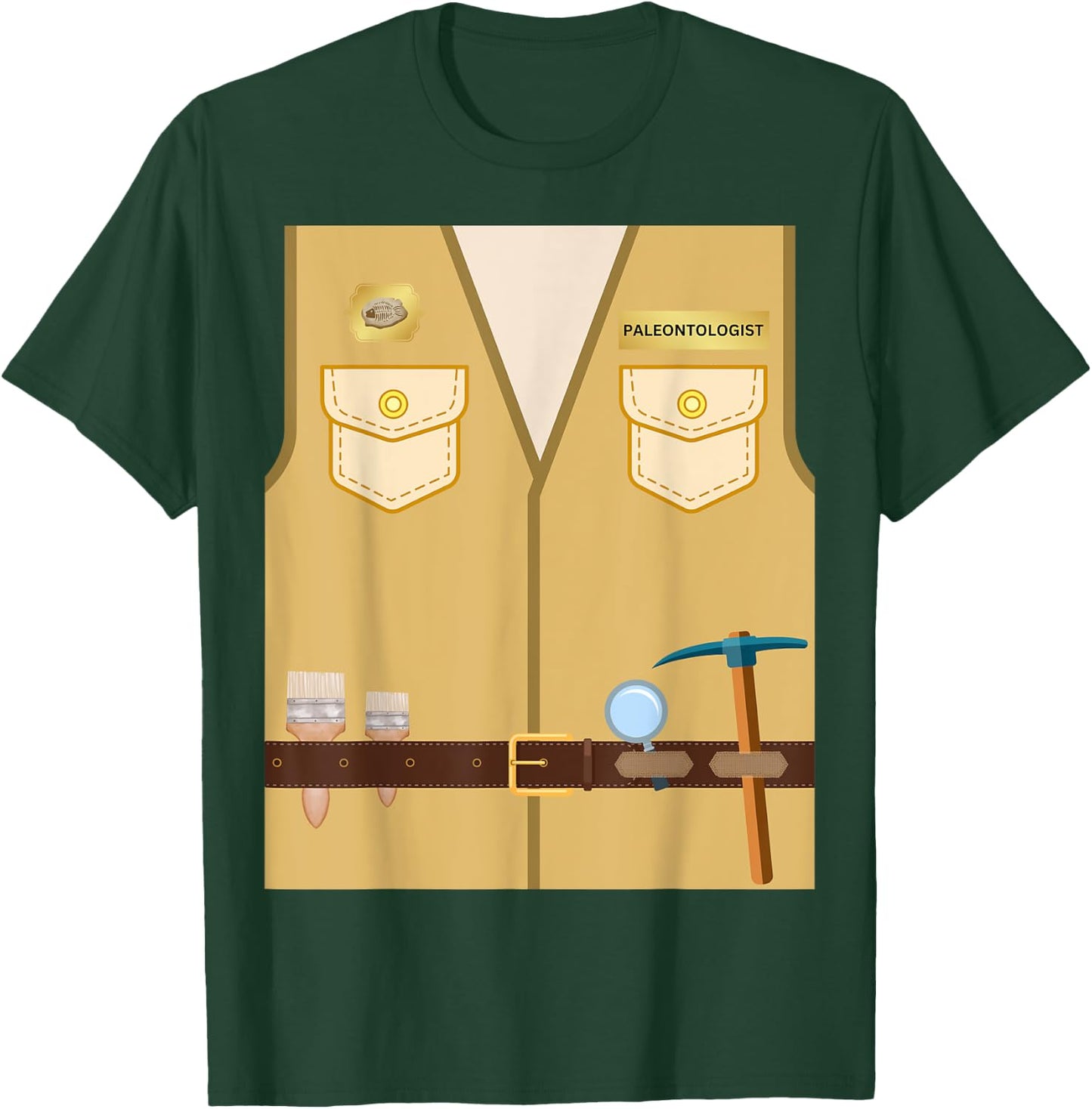 Adult Kids Halloween Paleontologist Dinosaur Hunter Costume T-Shirt - T-Shirt | Forest