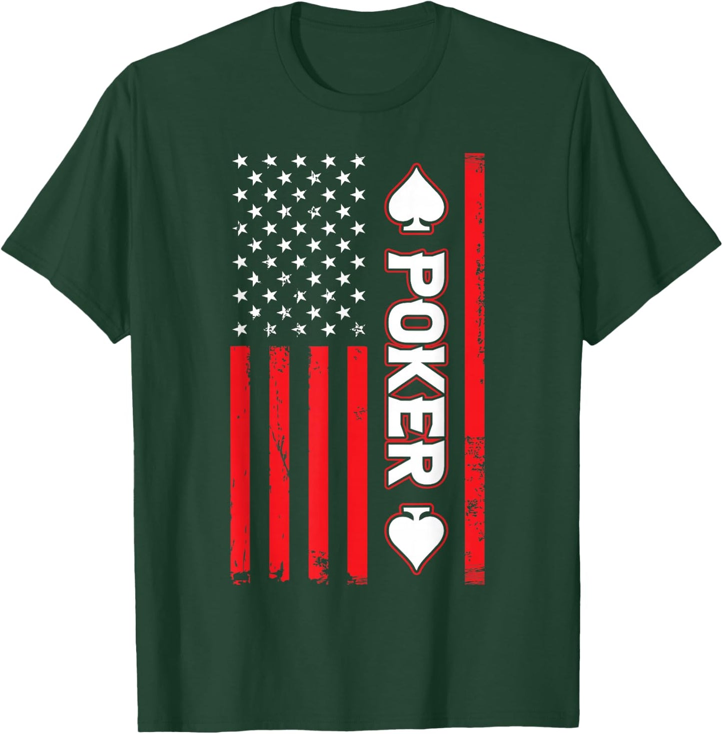 Poker USA United States American Flag Patriotic T-Shirt - T-Shirt | Forest