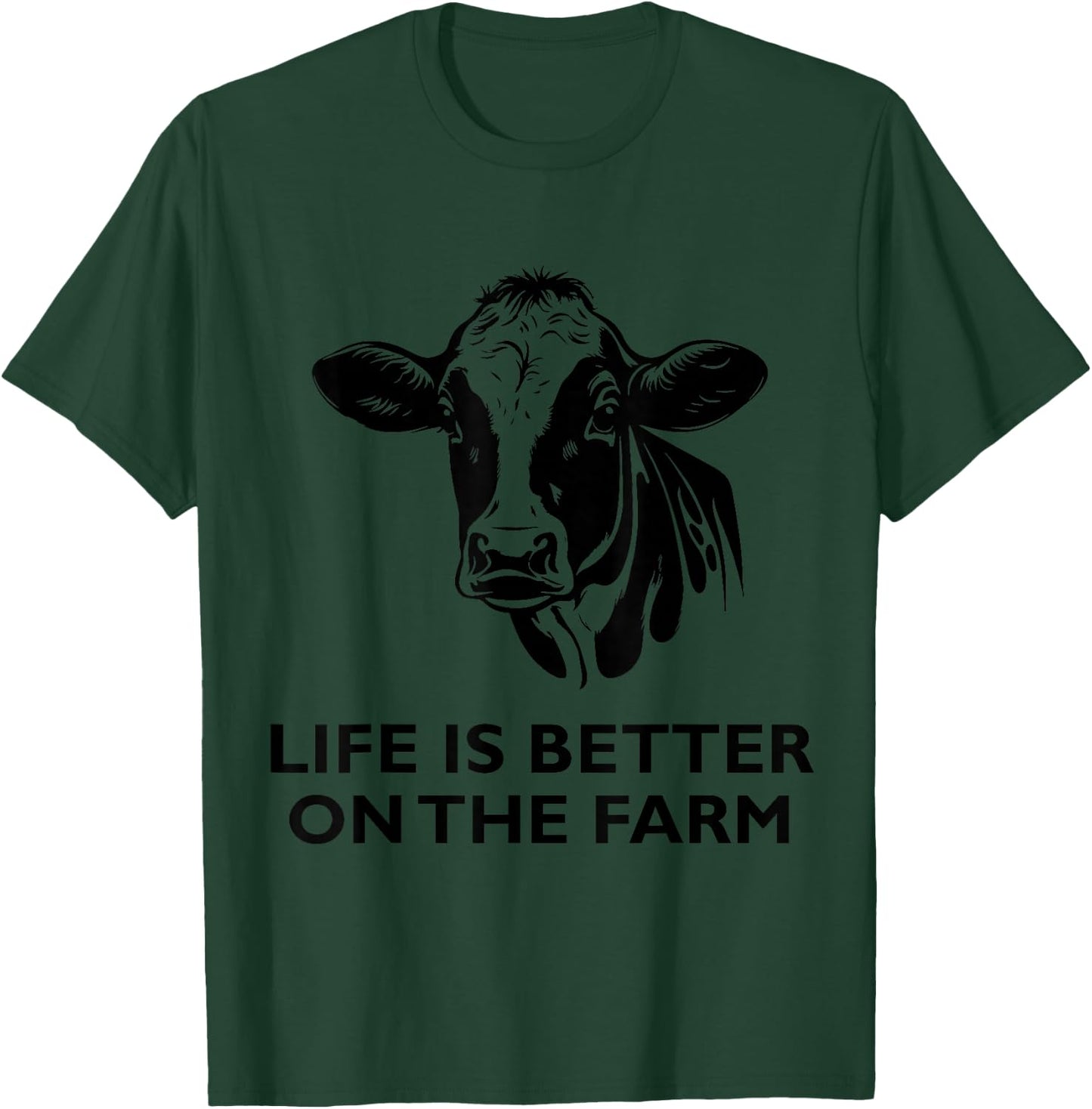 Retro Vintage Cow Life is Better On The Farm Farmer Men T-Shirt - T-Shirt | Forest