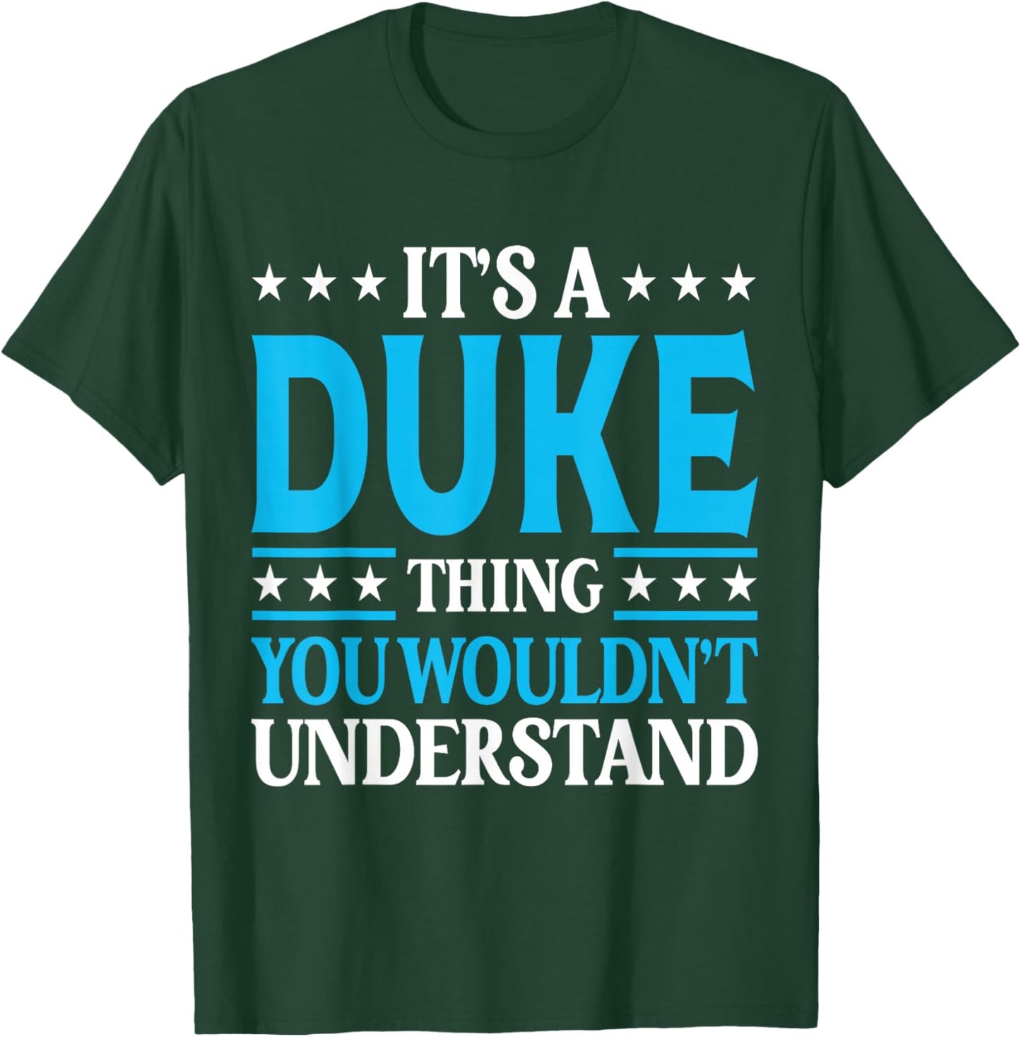 Duke Gift Duke Men Name Birthday Gifts - Black - Small - Classic Fit - - Short Sleeve - Cotton, Polyester - Modern - Personalized T-Shirt - T-Shirt | Forest