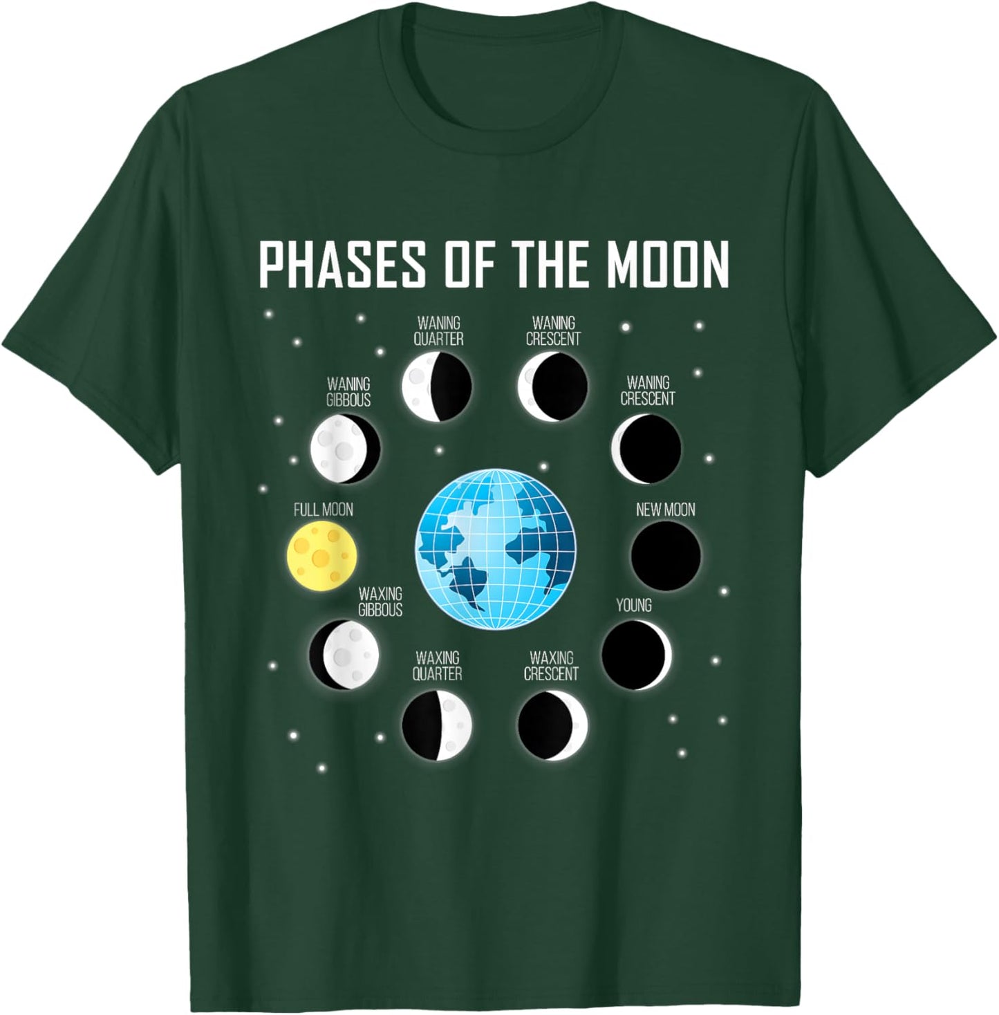 Phases of the Moon Shirt Moon Phase Shirt Space T-Shirt - T-Shirt | Forest