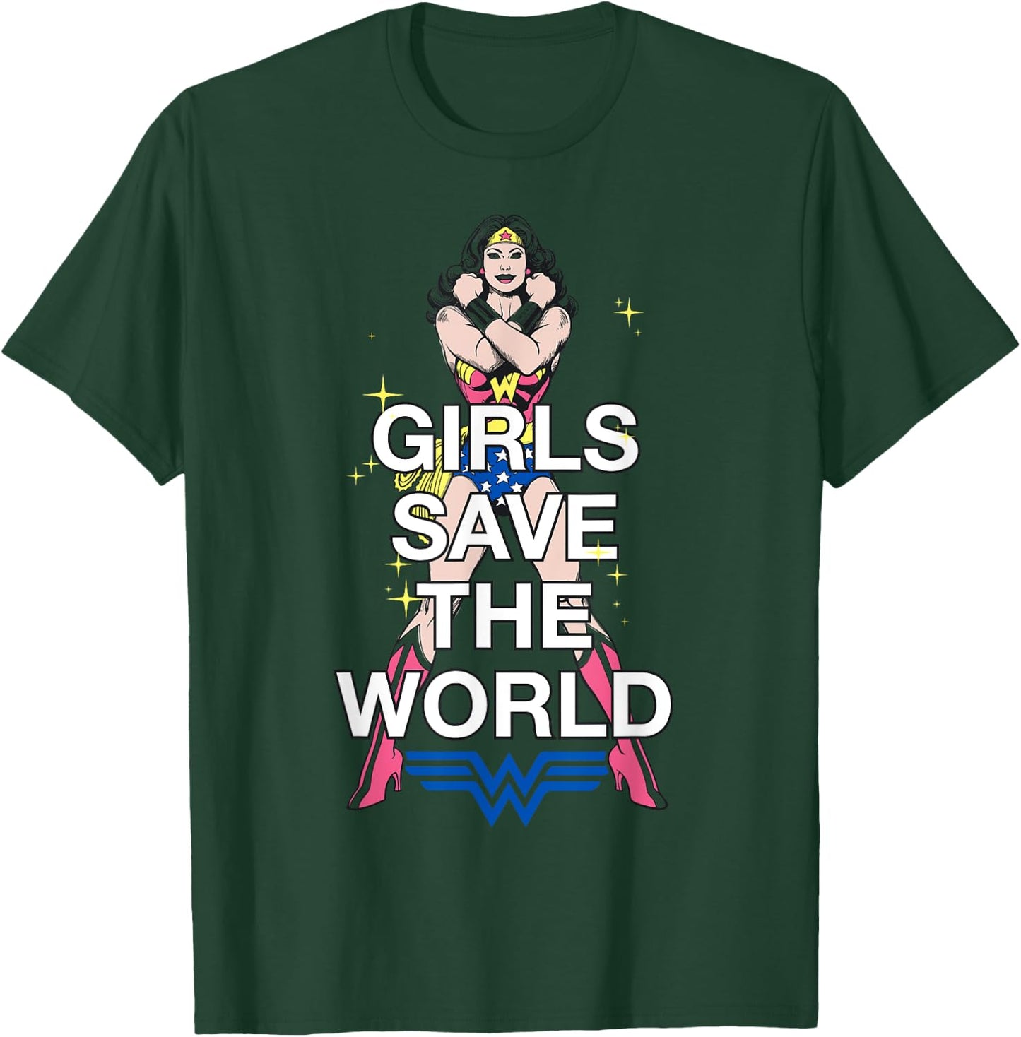 DC Wonder Woman Girls Save World T-Shirt - T-Shirt | Forest