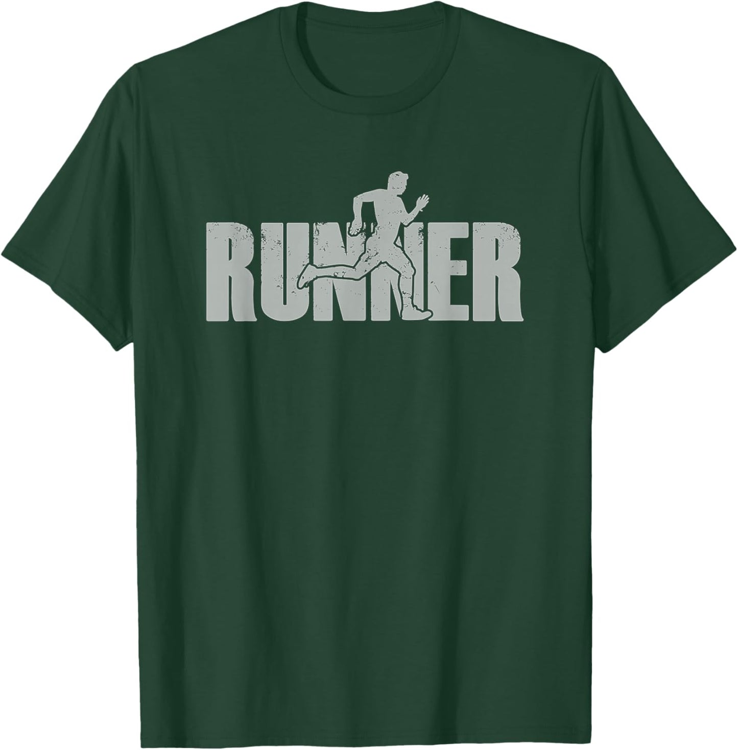 Runner Track & Field Cross Country Marathon Running Graphic T-Shirt - T-Shirt | Forest
