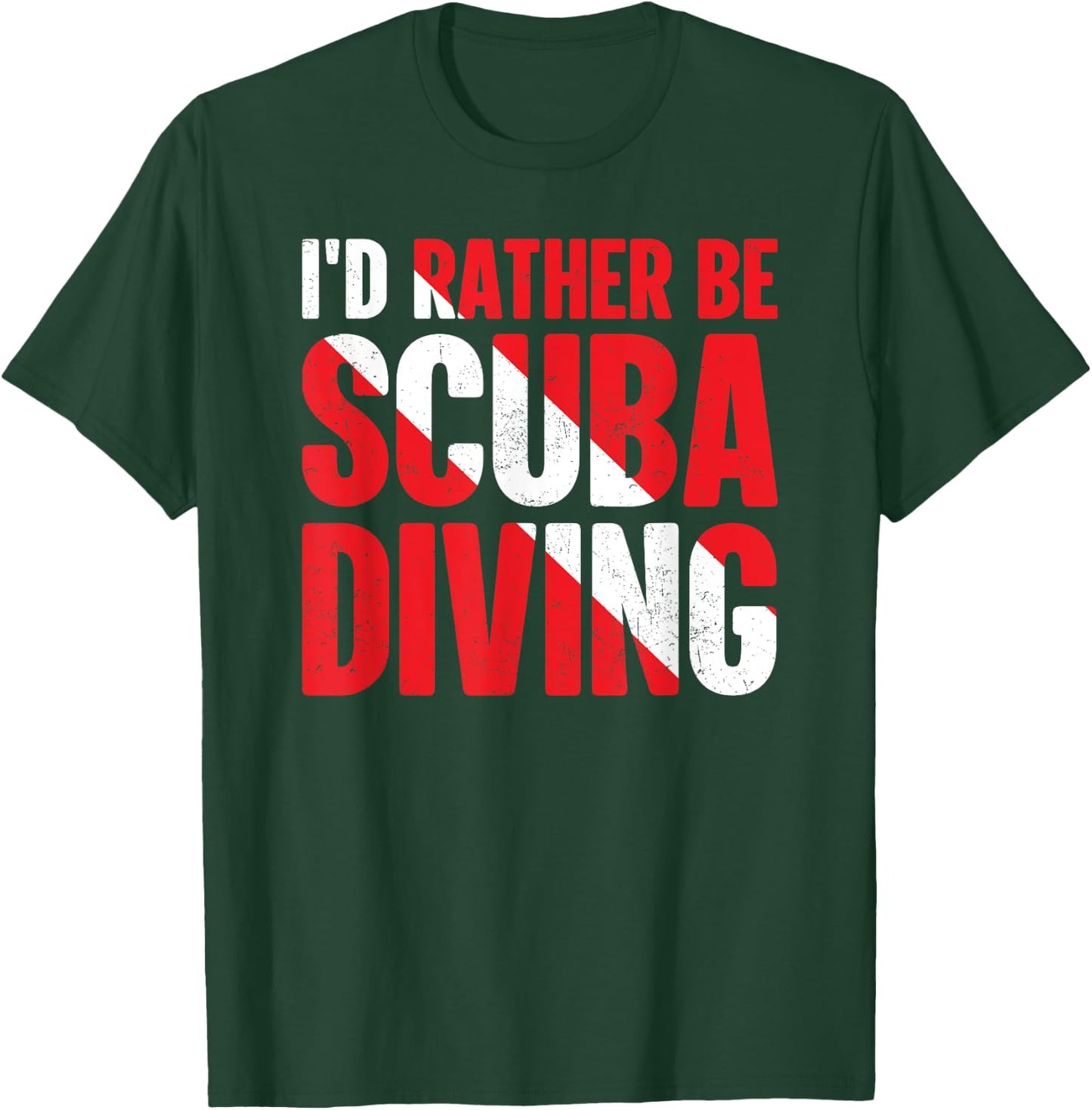 Funny Scuba Shirt I'd Rather Be Scuba Diving Vintage T-Shirt - T-Shirt | Forest