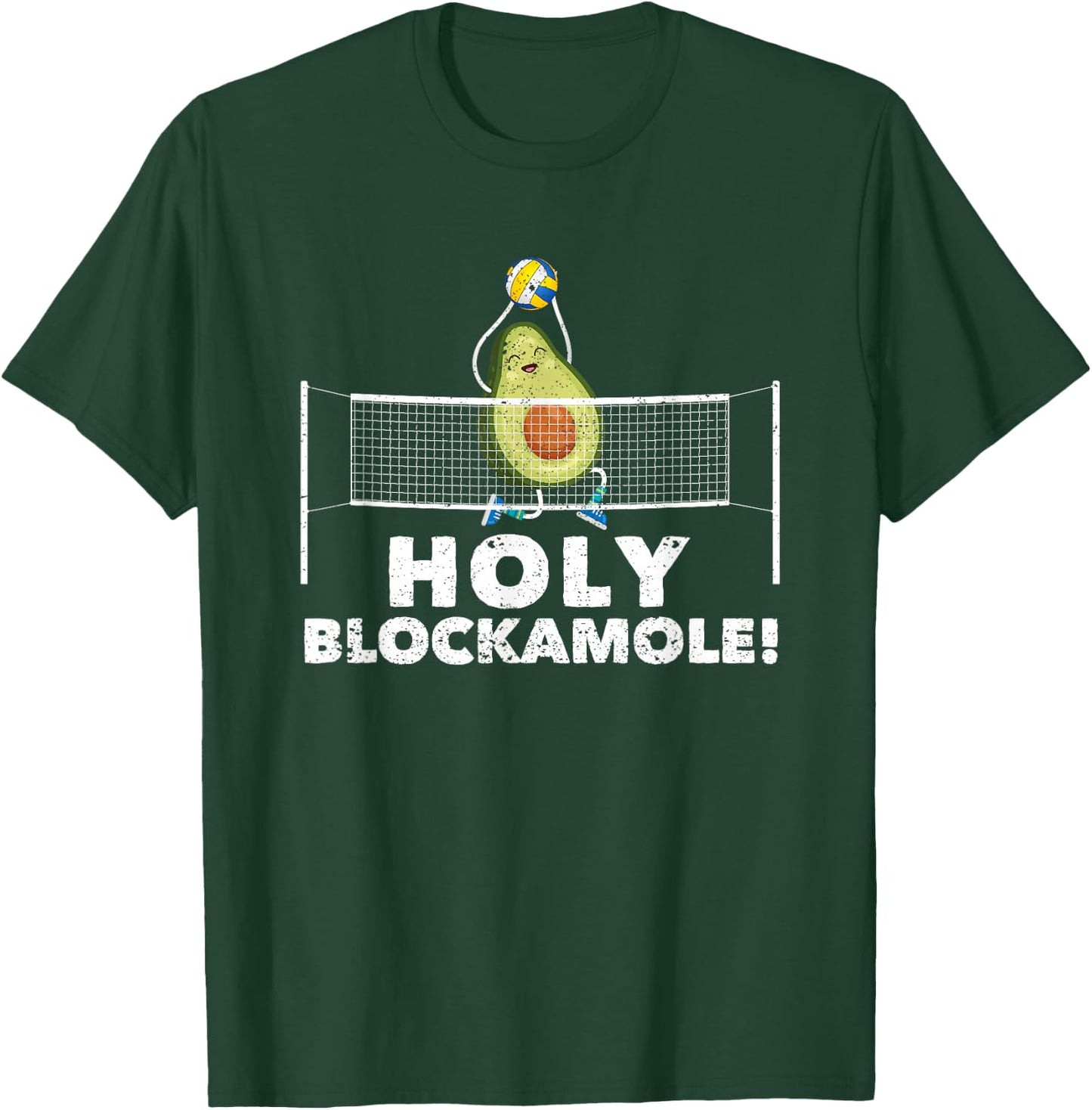 Holy Blockamole Volleyball Funny Sports Coach Player Blocker T-Shirt - T-Shirt | Forest