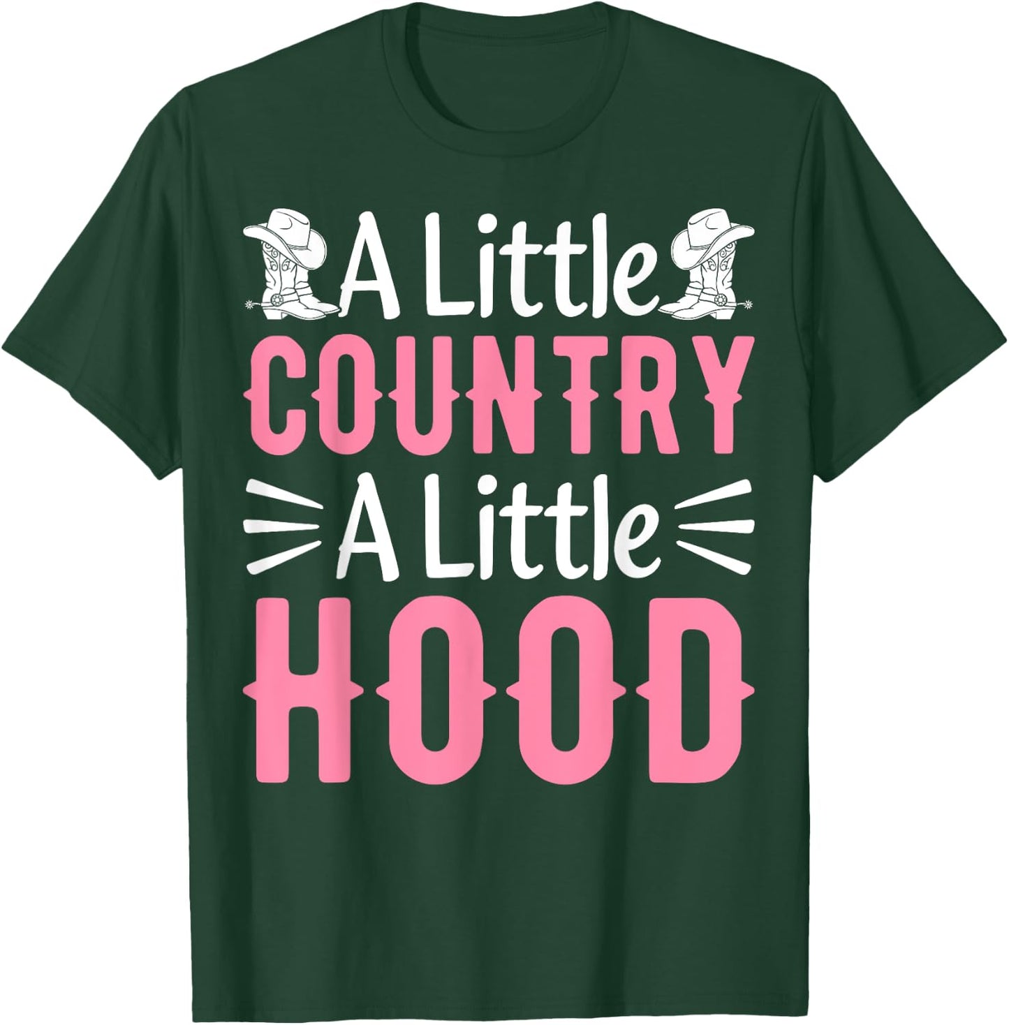 Hip Hop Country Music Concert a Little Country a Little Hood T-Shirt - T-Shirt | Forest