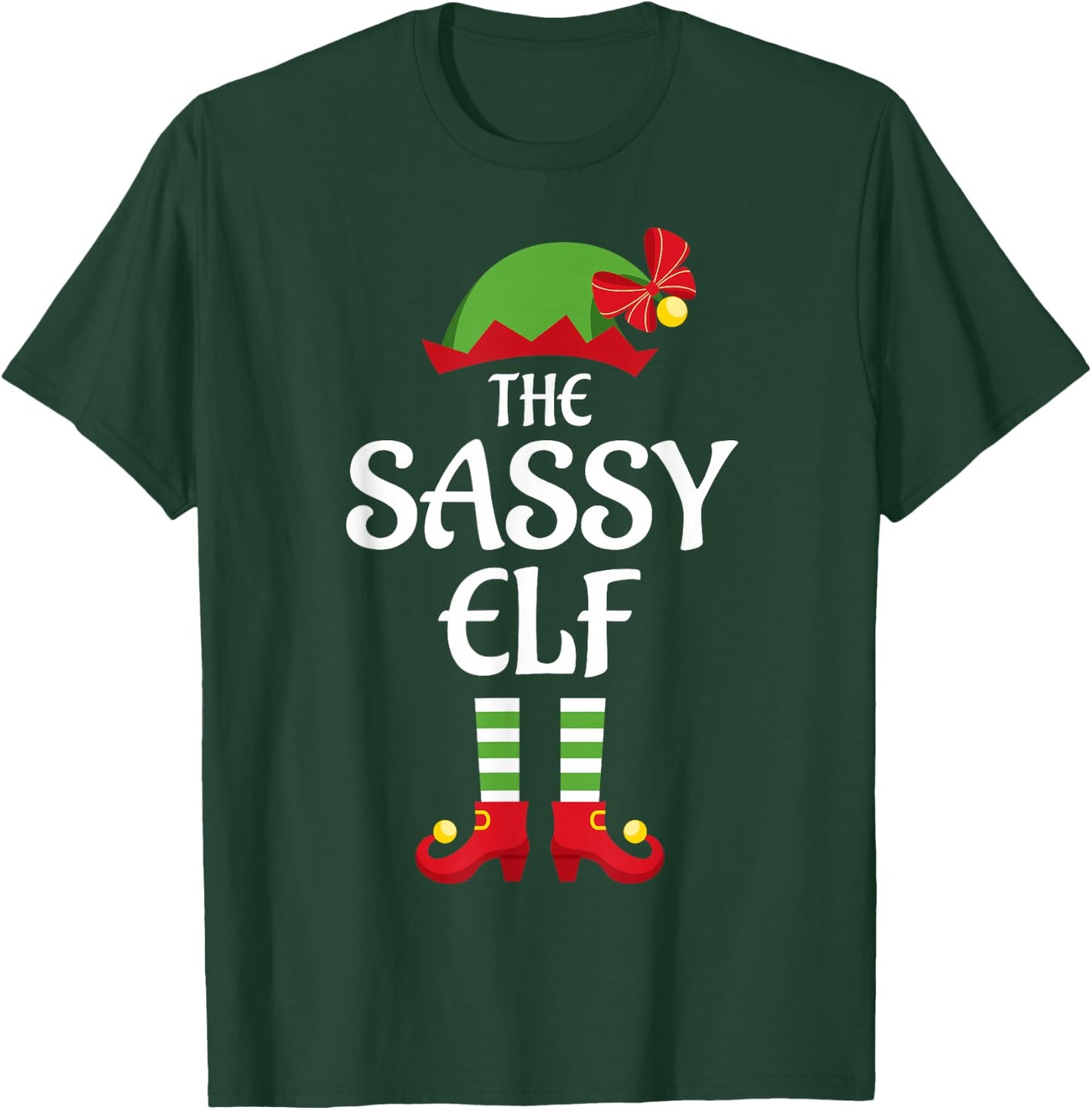 Sassy Elf Family Matching Group Christmas T-Shirt - T-Shirt | Forest
